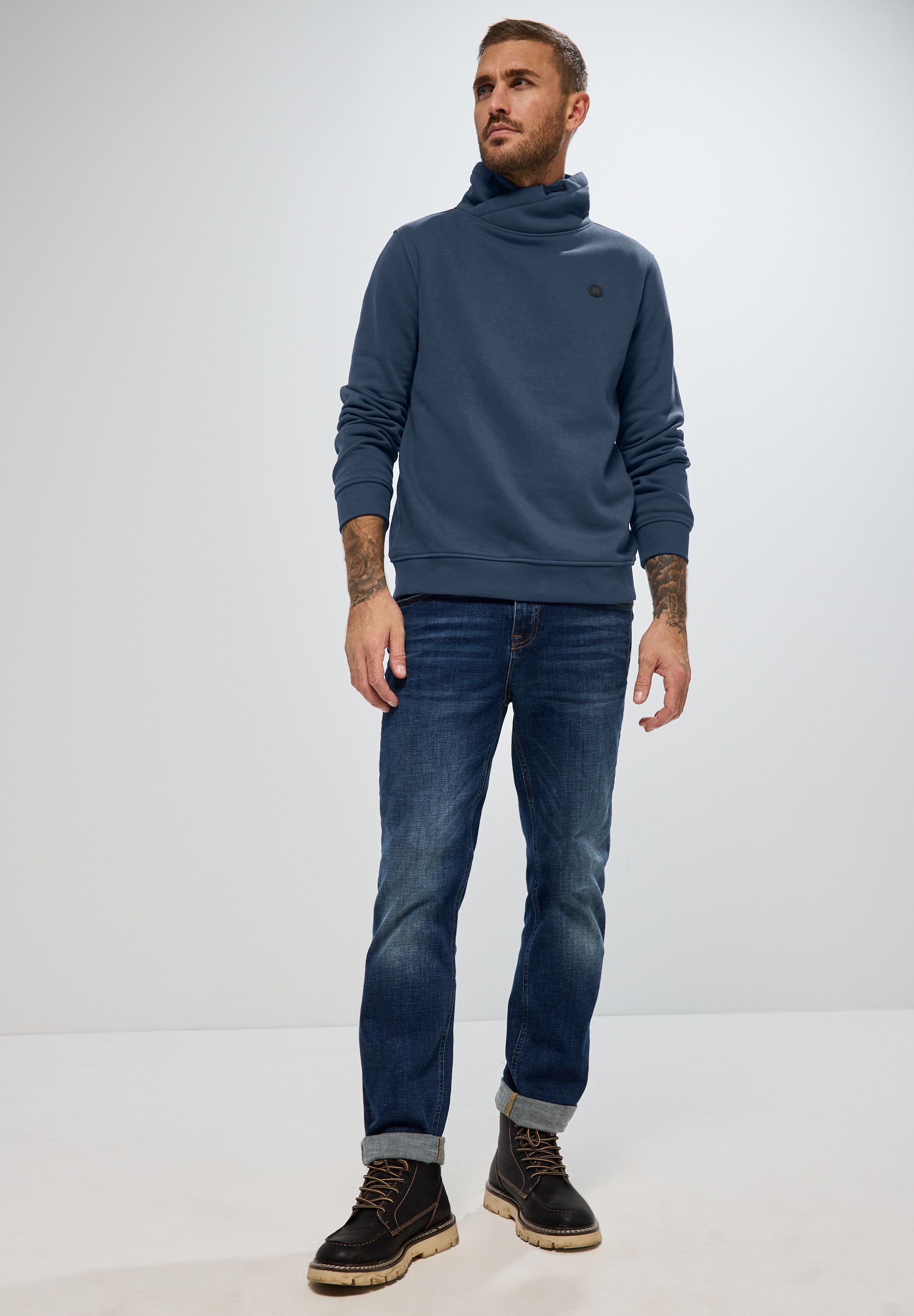 STREET ONE MEN Sweatshirt, mit Stehkragen