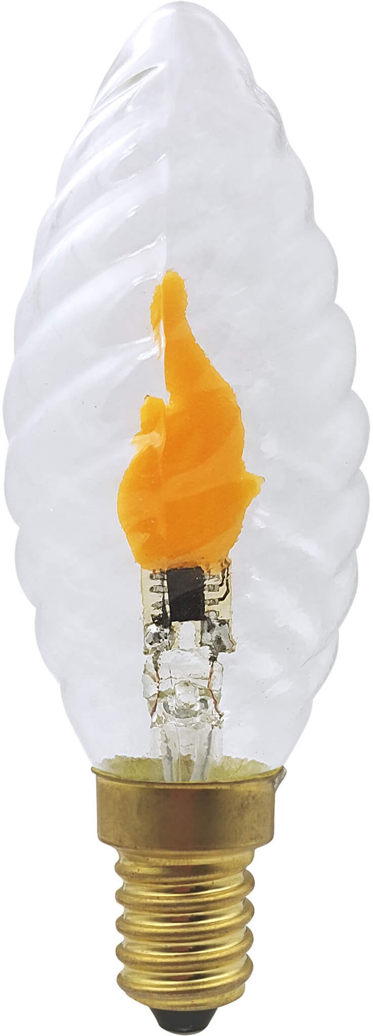 SEGULA LED-Filament "LED Kerze Twisted klar, E14", L:10cm Ø:3,5cm, gelb, Leuchtmittel