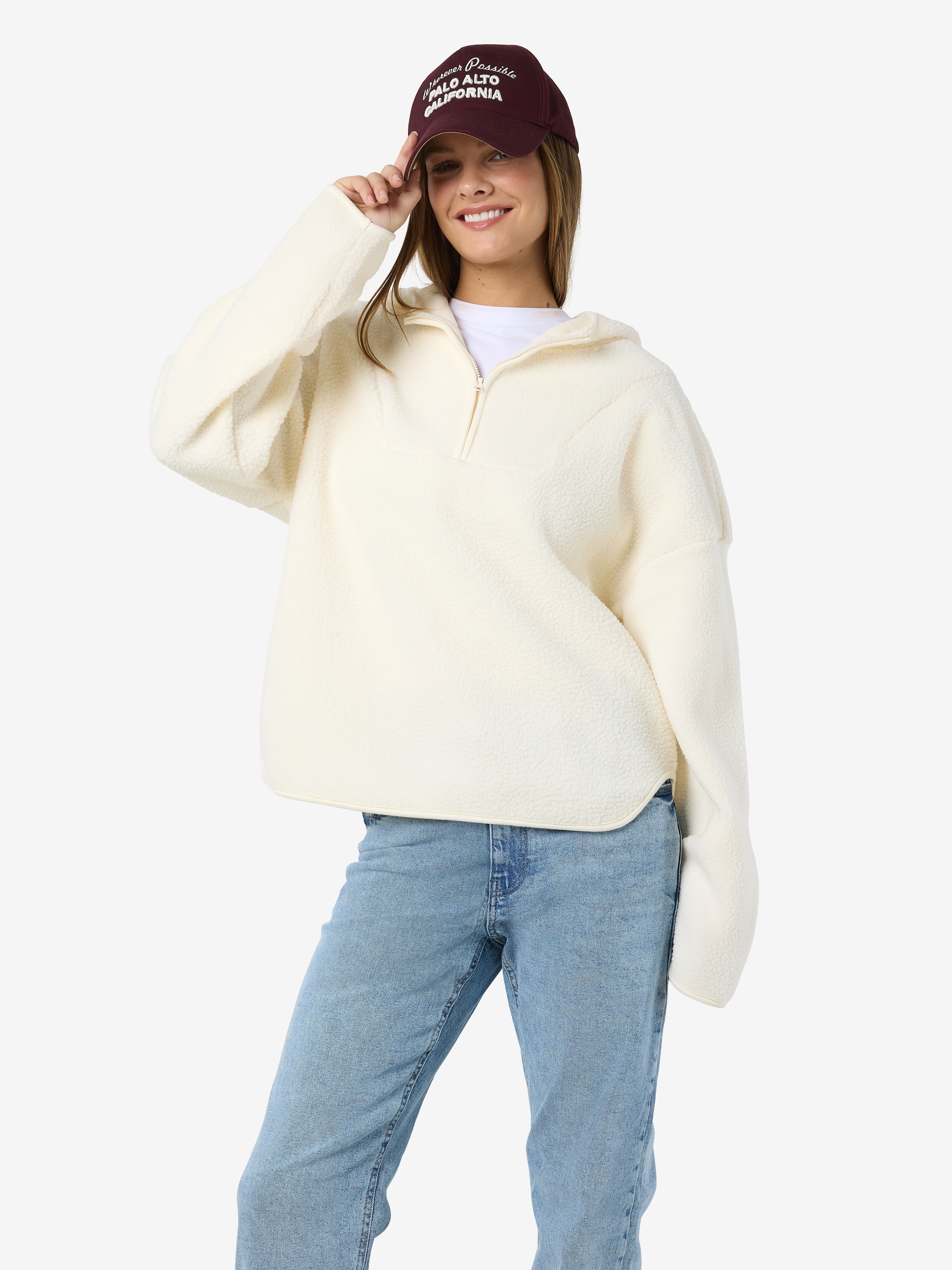 Noisy may Kapuzensweatshirt »NMCOZY L/S HALFWAY ZIP SWEATER JRS NOOS«