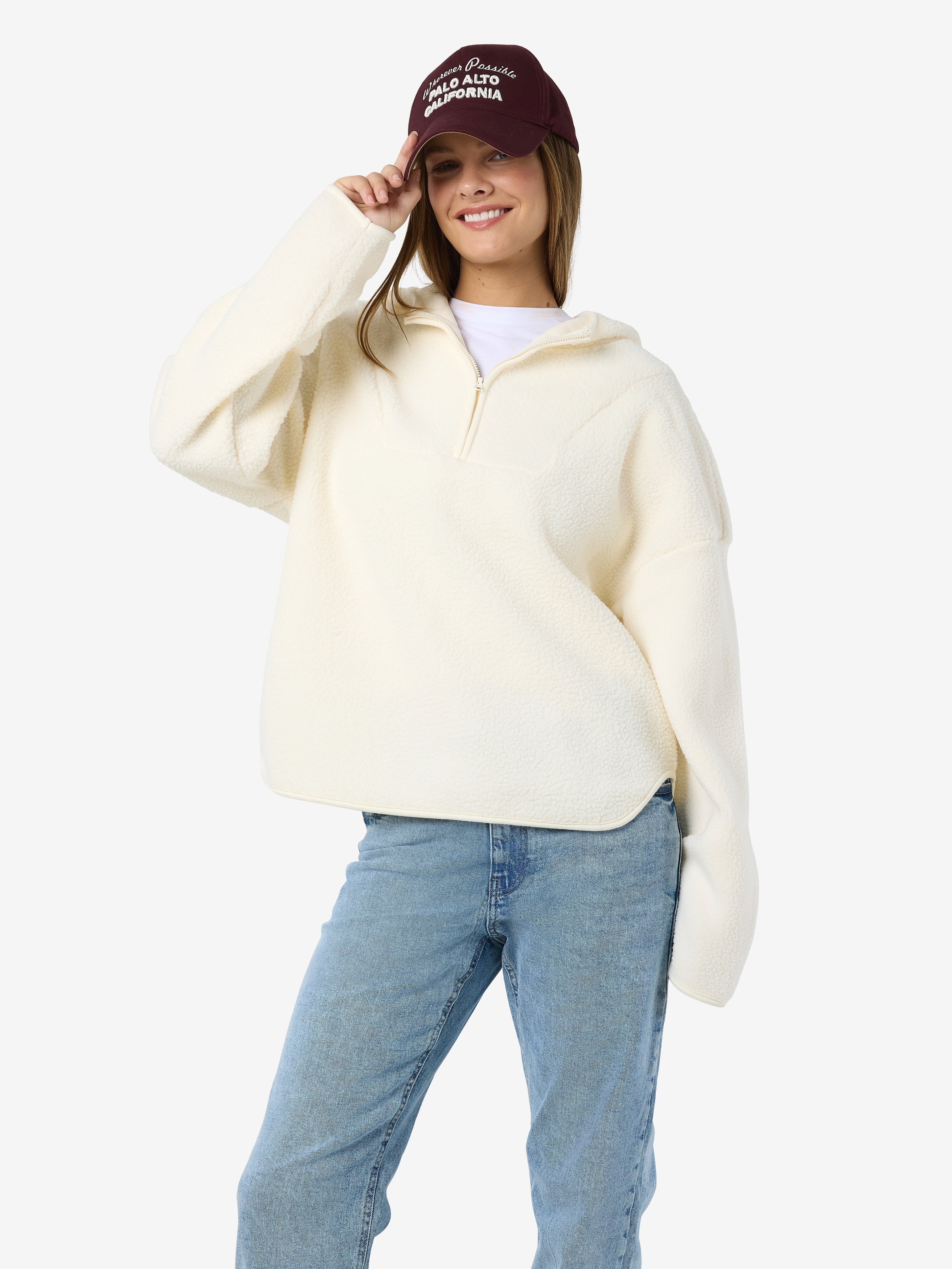 Noisy may Kapuzensweatshirt "NMCOZY L/S HALFWAY ZIP SWEATER JRS NOOS" günstig online kaufen