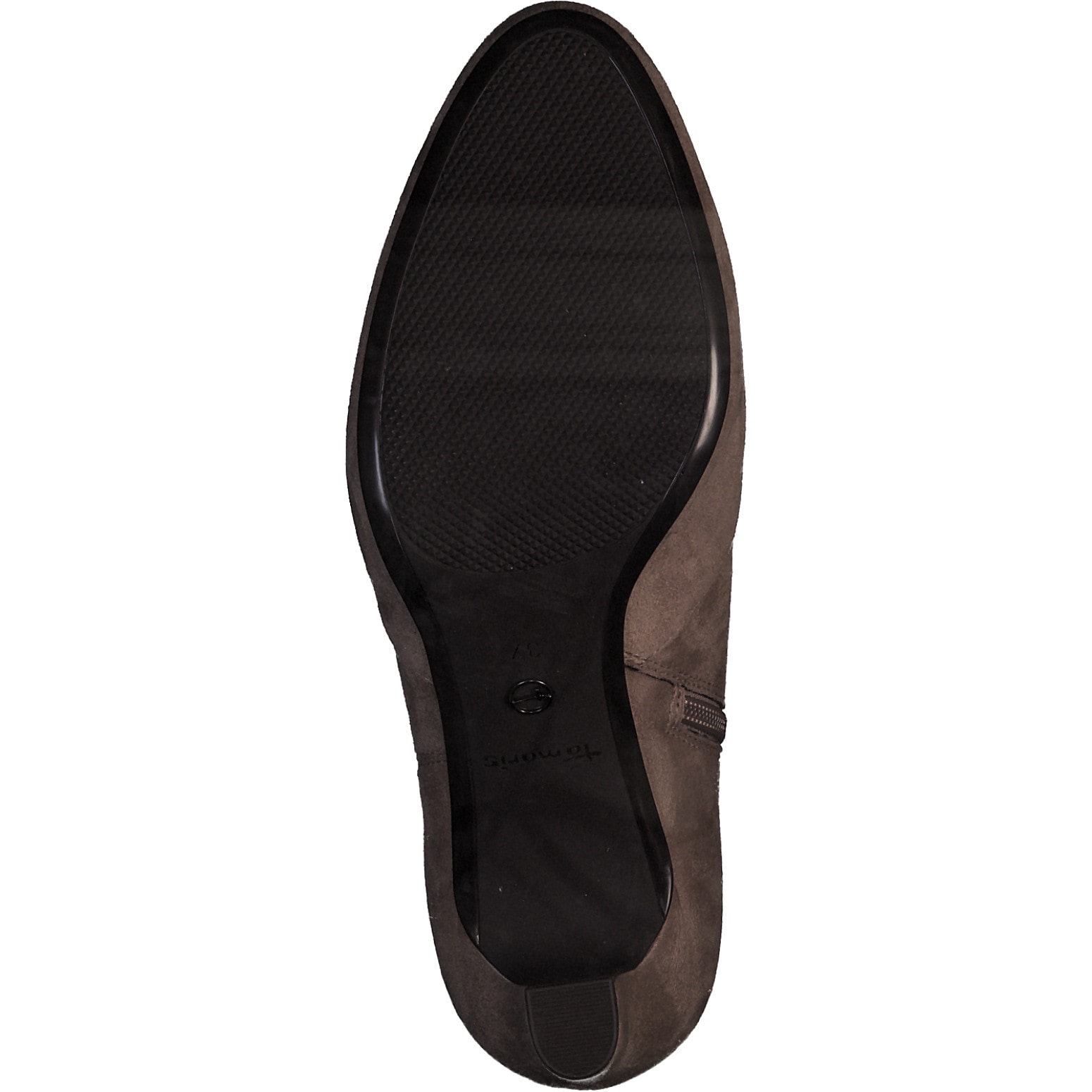 Tamaris Stiefelette, Trichterabsatz, Abendschuh mit elegantem Zierriemchen mit Logoemblem