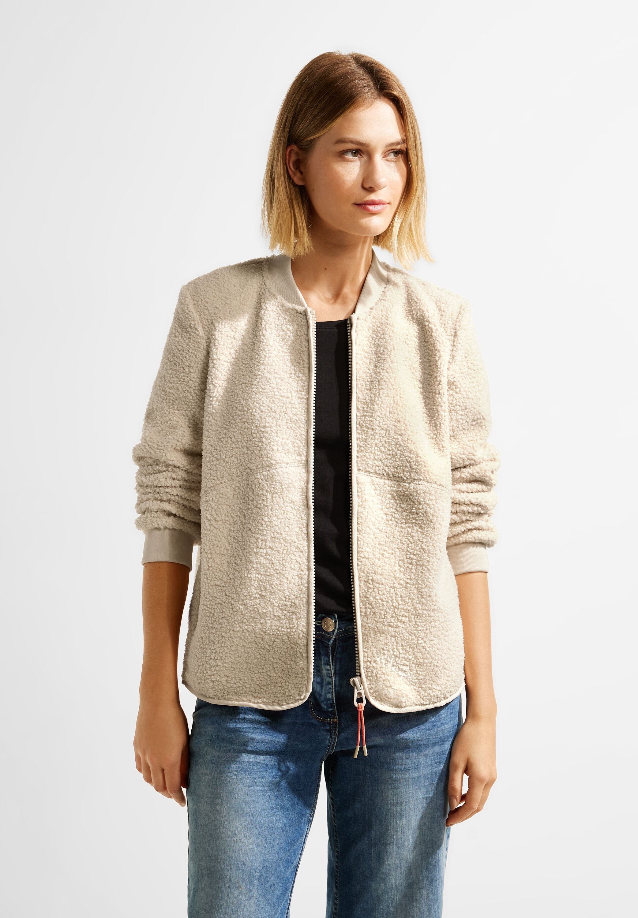 Cecil Fleecejacke, ohne Kapuze, mit Ripp-Details