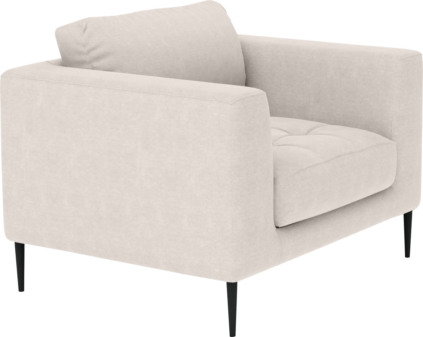 TRENDMANUFAKTUR Sessel »Luzi, Loungesessel, modern mit extra hohen Füßen«, Designsessel mit tollem Sitzkomfort, Metallfüße schwarz, Breite 96 cm