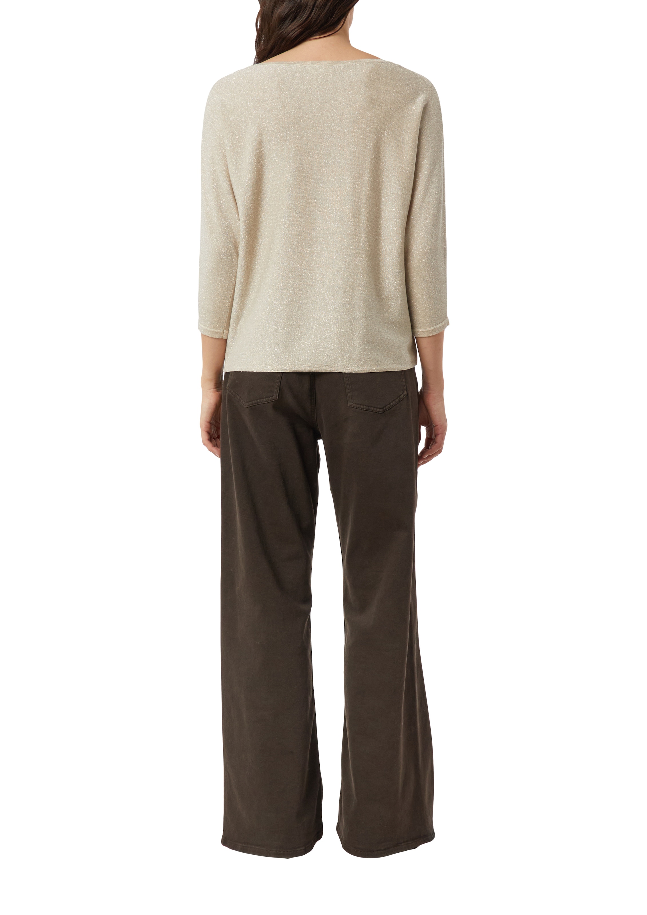 Comma 3/4 Arm-Pullover mit Glitzerdetails