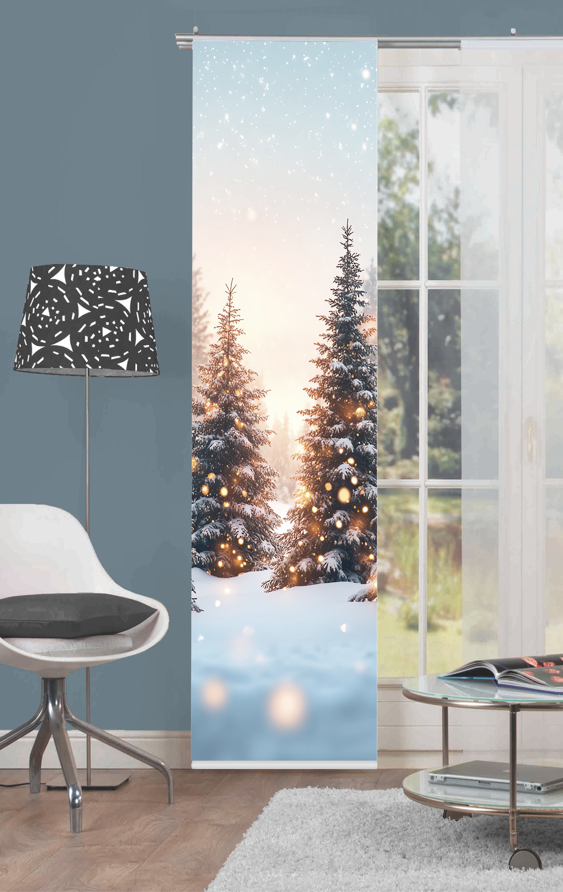 HOME WOHNIDEEN Schiebegardine "SCHNEETANNEN" Paneelwagen 1 Stk. tlg. Schieb günstig online kaufen