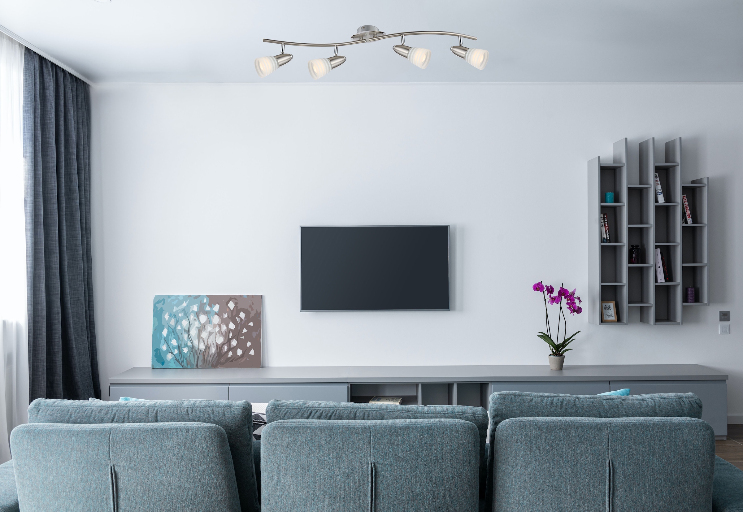 GLOBO LIGHTING Deckenstrahler »CALEB«, Leuchtmittel E14 | Leuchtmittel wechselbar, LED-Strahler/Glas opal/3000K/Wohnzimmer/Flur