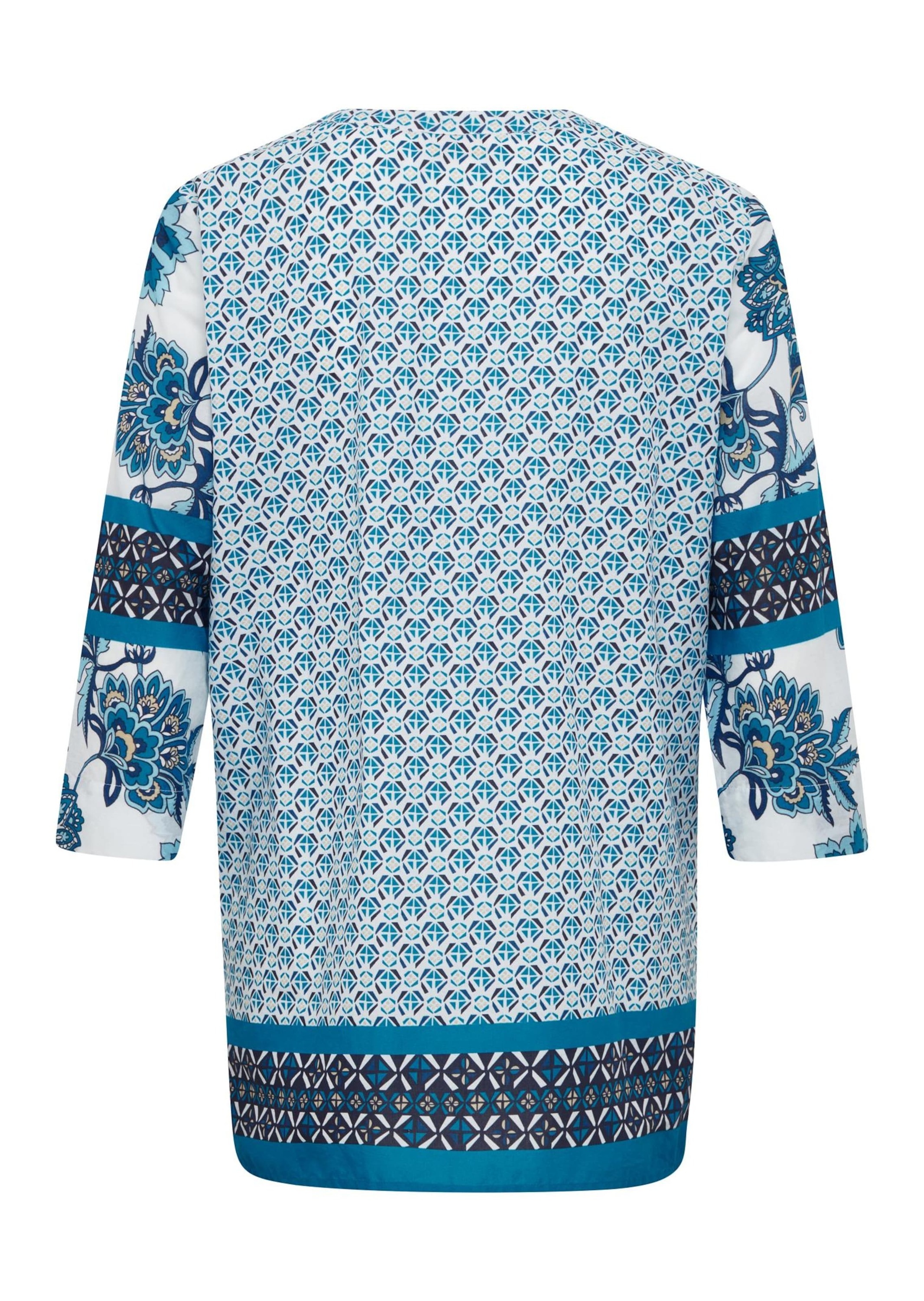 GOLDNER Druckbluse »Bluse Baumwoll Druckbluse mit Bindeband«