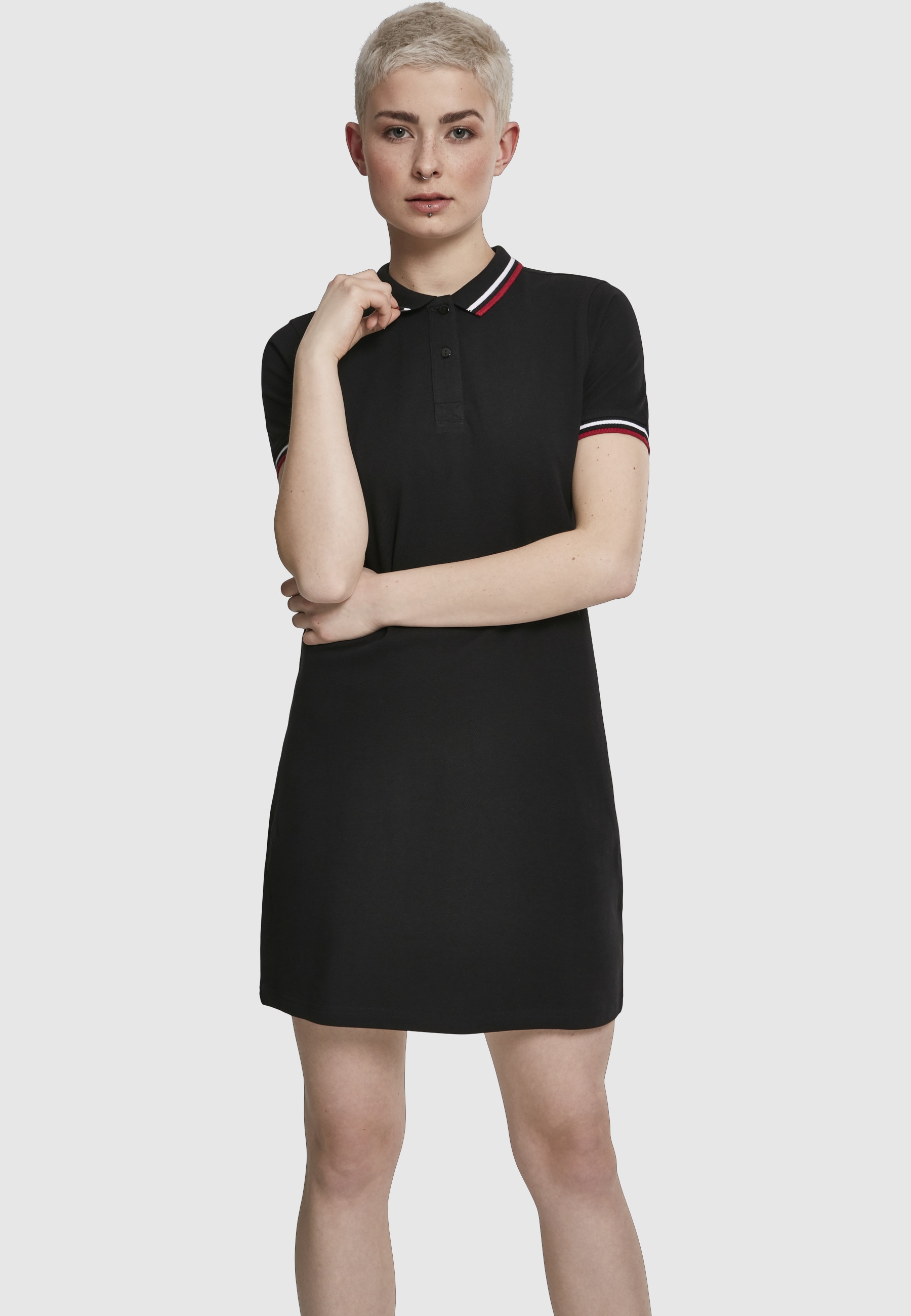 URBAN CLASSICS Shirtkleid »Urban Classics Damen Ladies Polo Dress« 1 Stk. tlg.