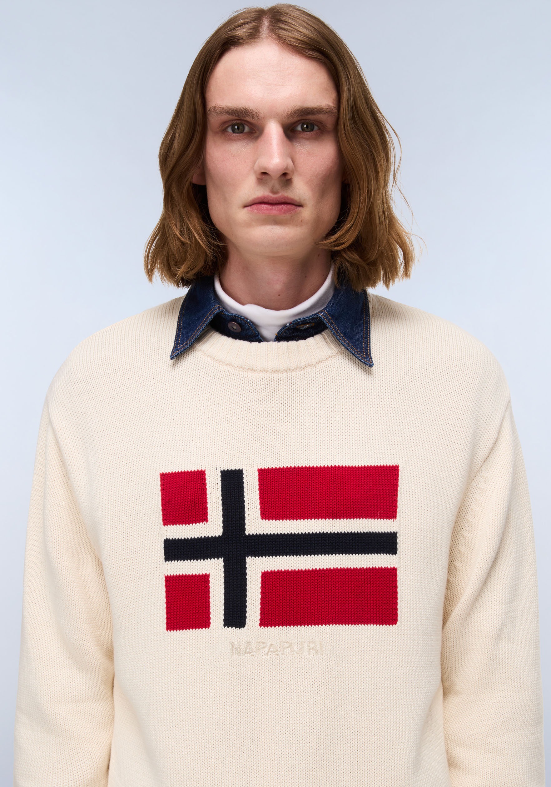 Thumbnail - Napapijri Strickpullover "MURA", Rundhals, Rippbündchen, Markenstickerei