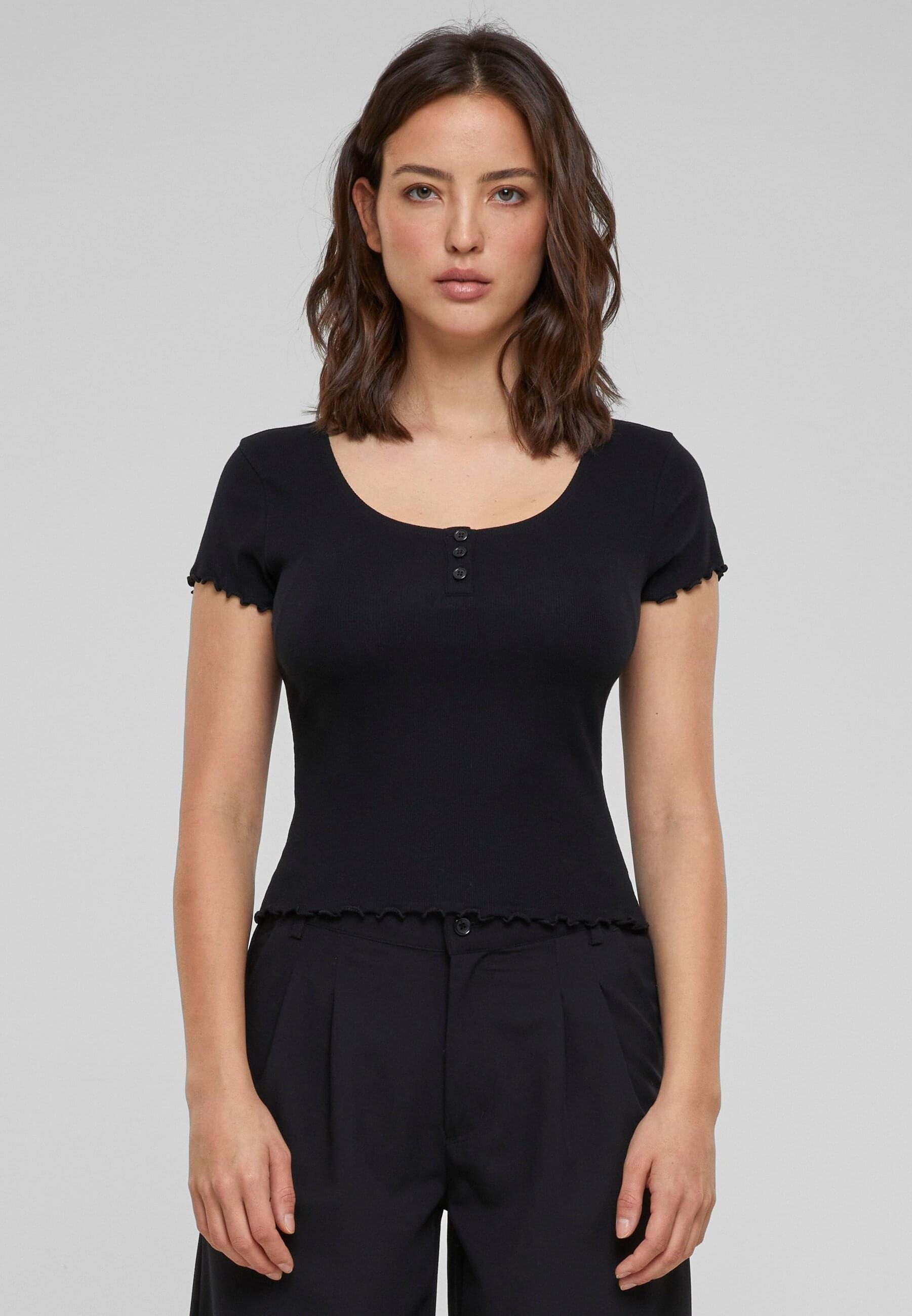 URBAN CLASSICS T-Shirt »Urban Classics Damen Ladies Rib Babylock Tee«, (1 tlg.)