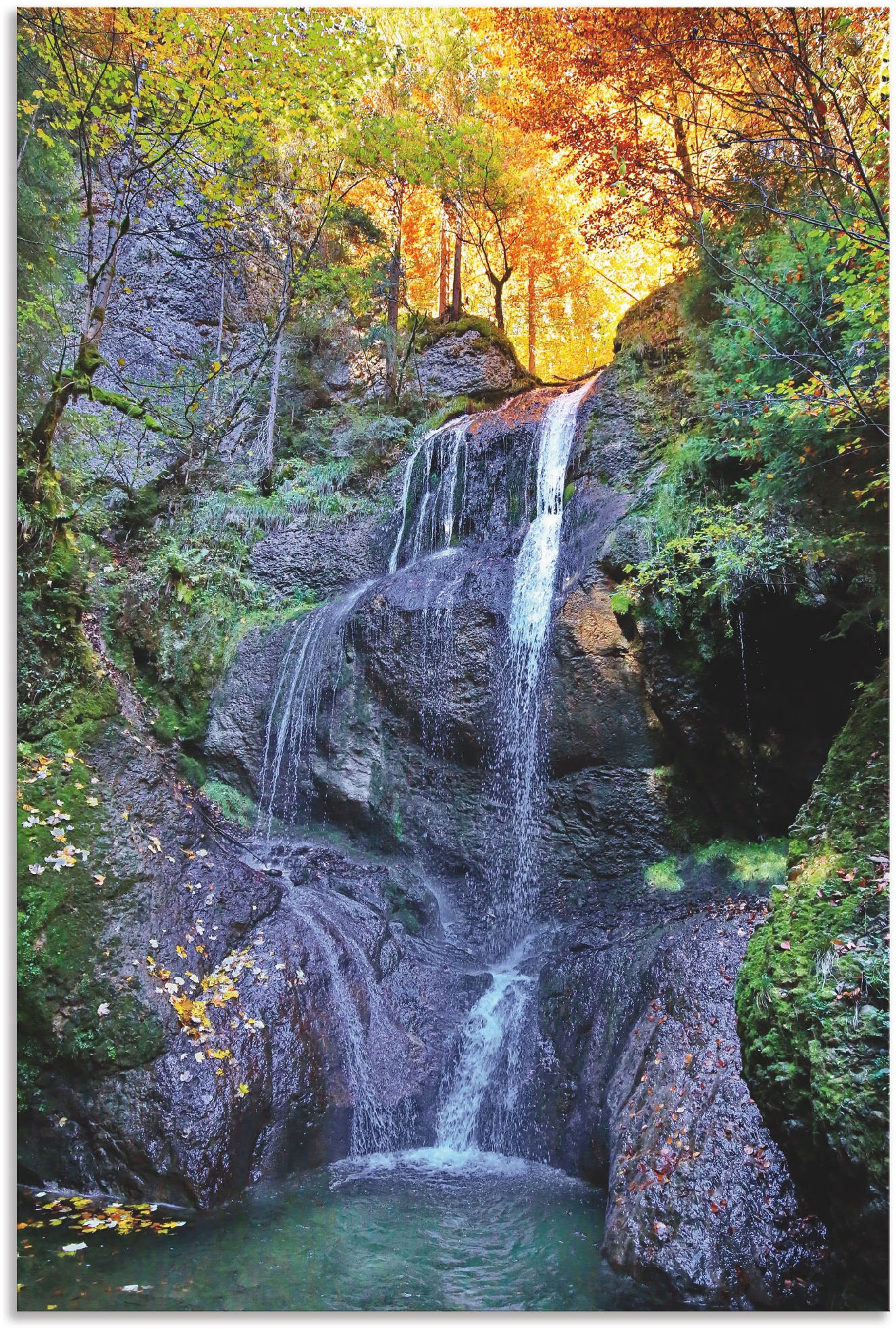 Artland Wandbild »Niedersonthofener Wasserfall im Allgäu«,  Wasserfallbilder, (1 St.), als Alubild, Leinwandbild, Wandaufkleber oder  Poster in versch. Größen bestellen | BAUR