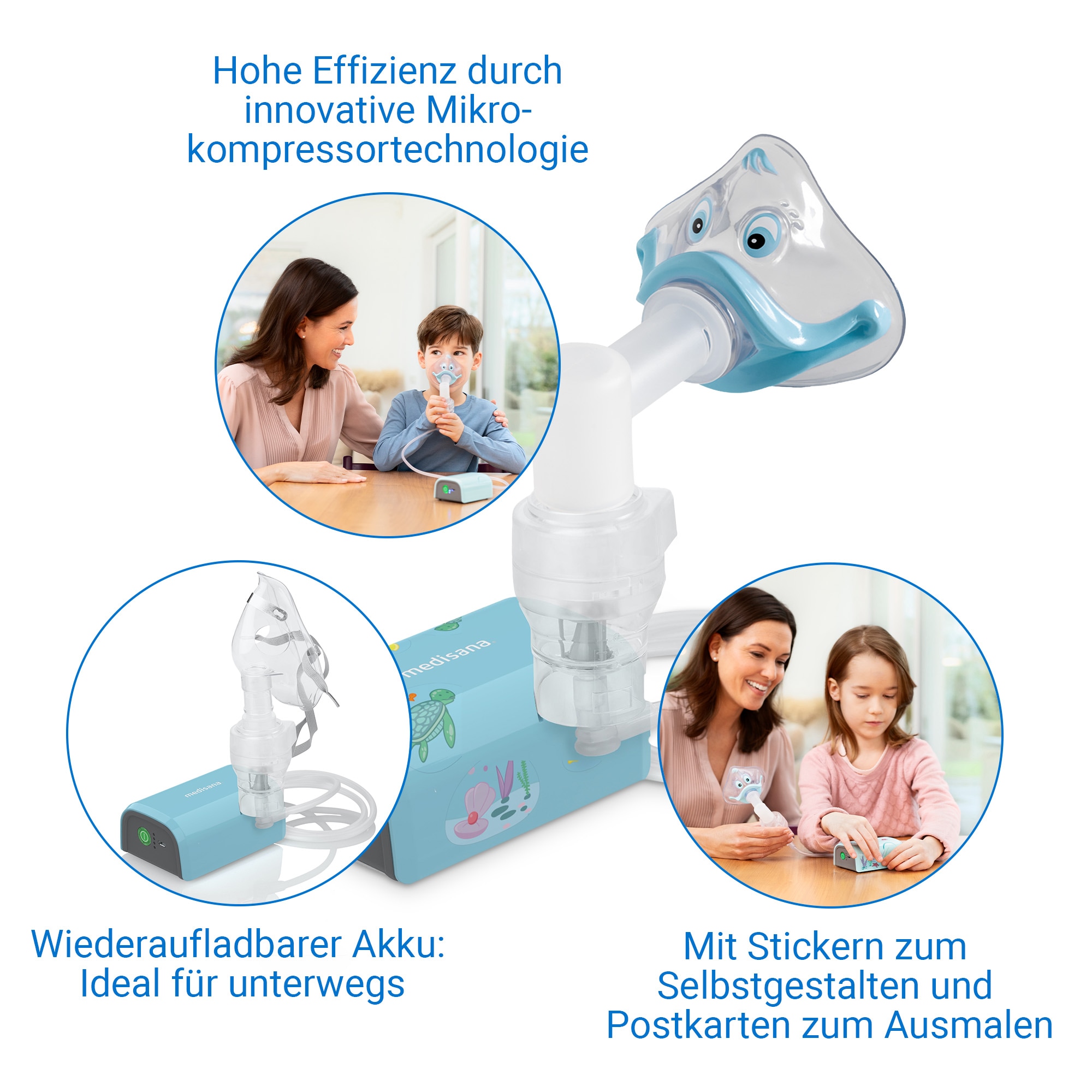 Medisana Inhalationsgerät »IN 165« Mikrokompressortechnik, Linderung v. Atemwegsbeschwerden, zertifiziert