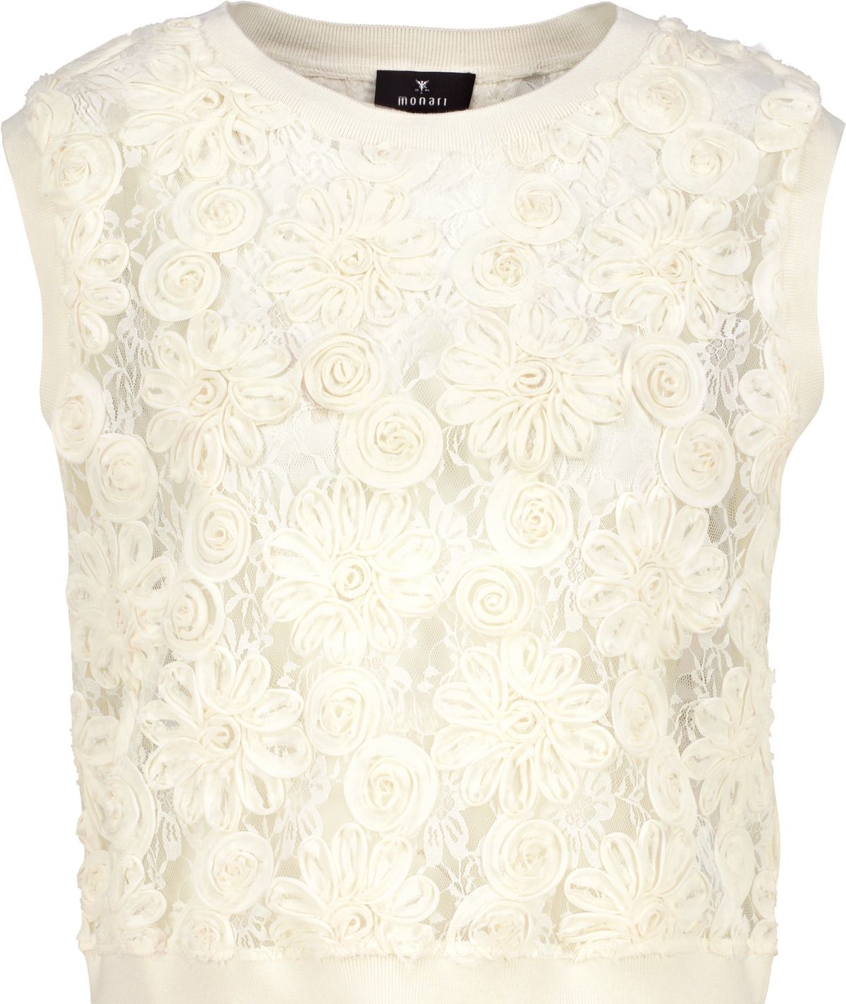 Monari Tanktop »Pullover Stricktop Spitze« Regular fit mit Spitze
