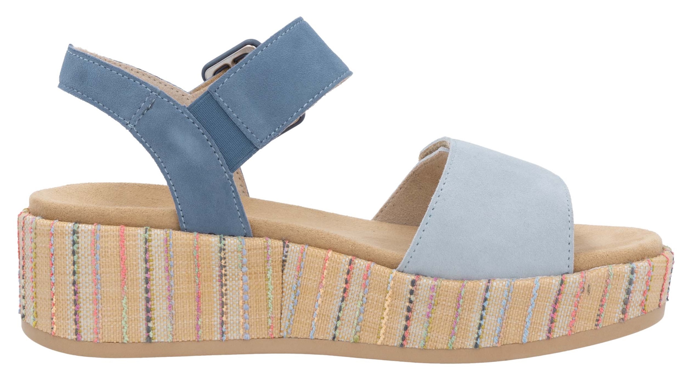 Remonte Sandalette »Elisabeth Hurley-Collection«, Keilabsatz, Sommerschuh, Riemchensandale mit bezogenem Plateau