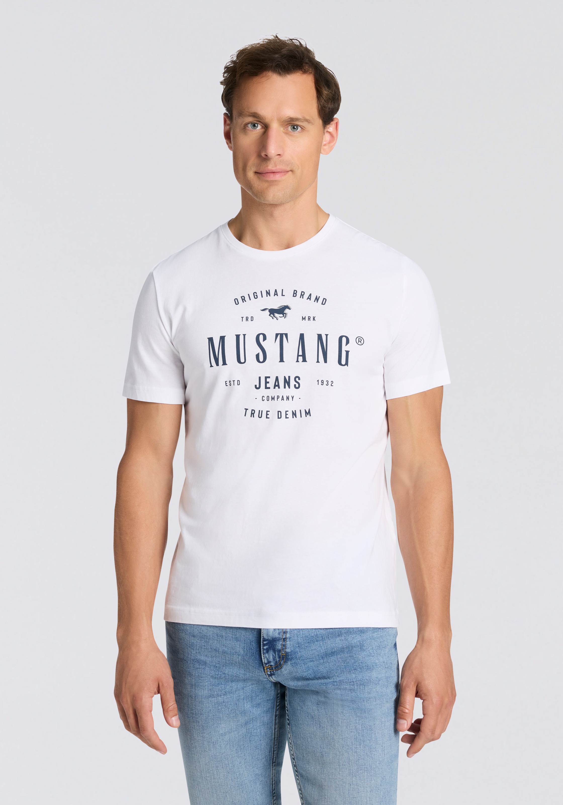 MUSTANG T-Shirt "Style Alex 3-Pack" Packung, 3er, 3 Stk. tlg. mit plakative günstig online kaufen