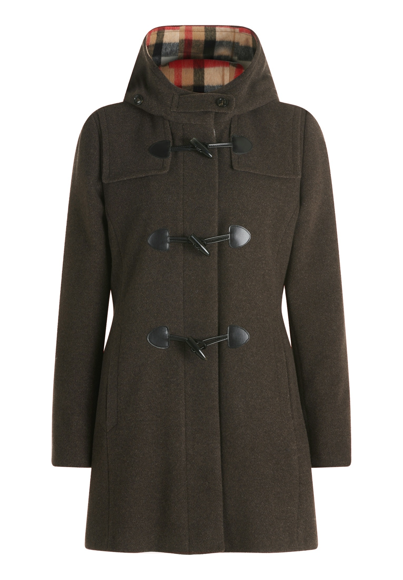 Gil Bret Dufflecoat Dufflecoat mit Kapuze und kariertem Inlay