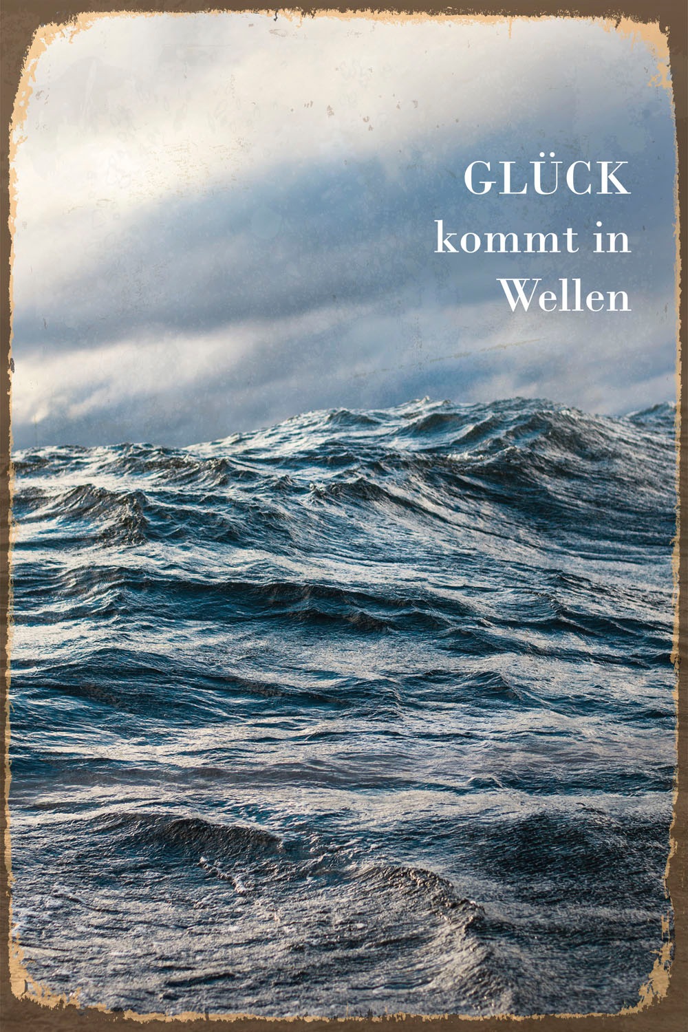 queence Metallbild "Glück", Schriftzüge-Schriftzug-Meer, (1 St.), Stahlschi günstig online kaufen