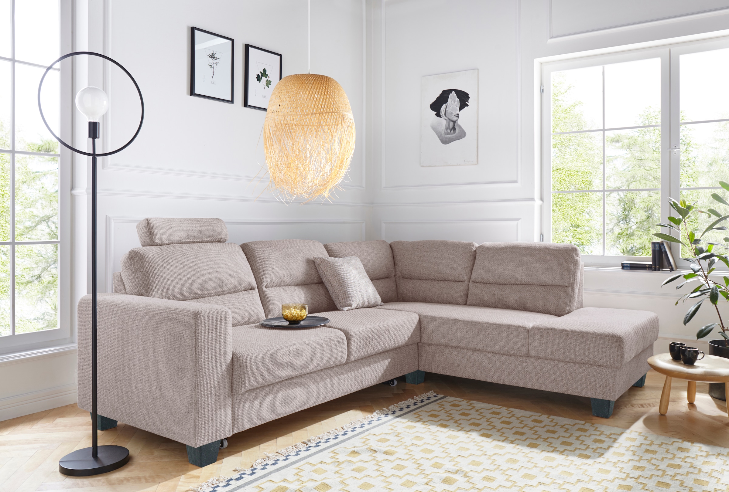 TRENDMANUFAKTUR Ecksofa "Chamber, L-Form", inklusive einer Kopfstütze, wahl günstig online kaufen