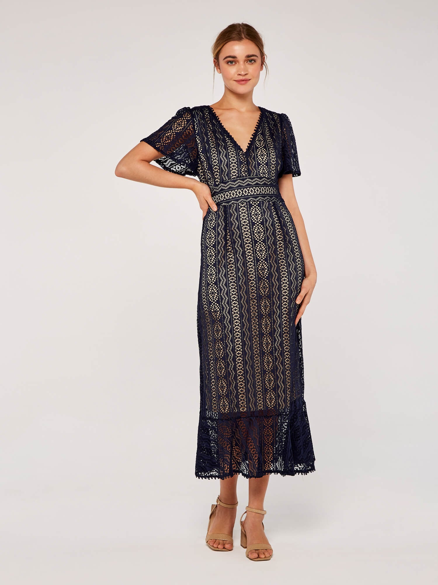 Apricot Midikleid »sommerliches Maxikleid« aus Spitze