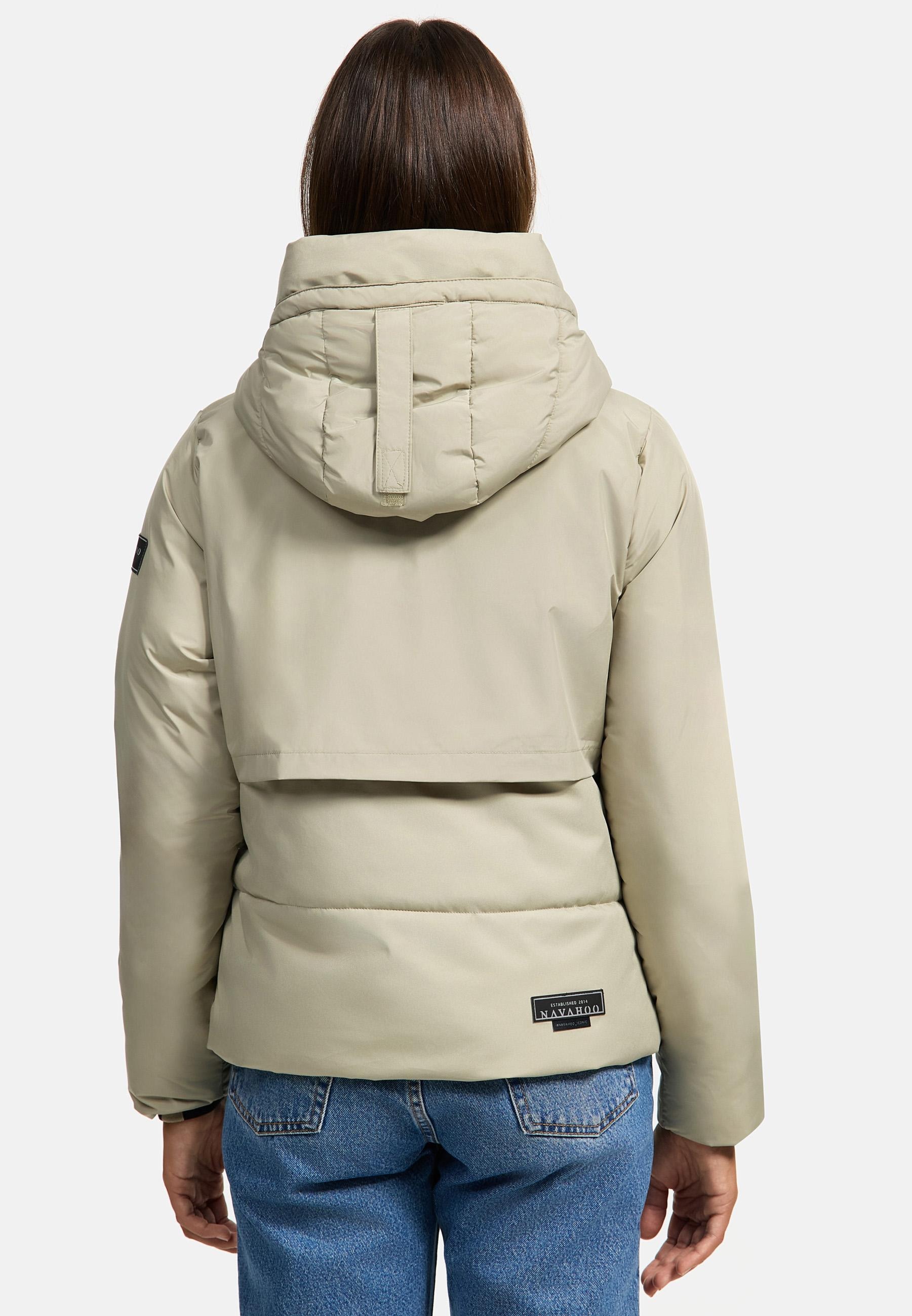 Navahoo Steppjacke »Liebesküken XIV«, mit Kapuze, modische Damen Winterjacke mit Fleece-Innenfutter