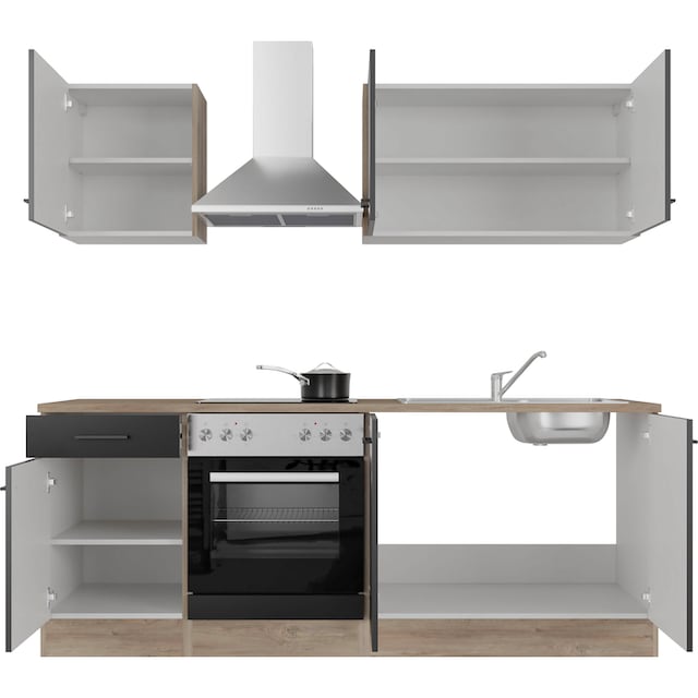 Flex-Well Küche »Capri«, mit und ohne E-Geräten erhältlich, Gesamtbreite  210 cm | BAUR