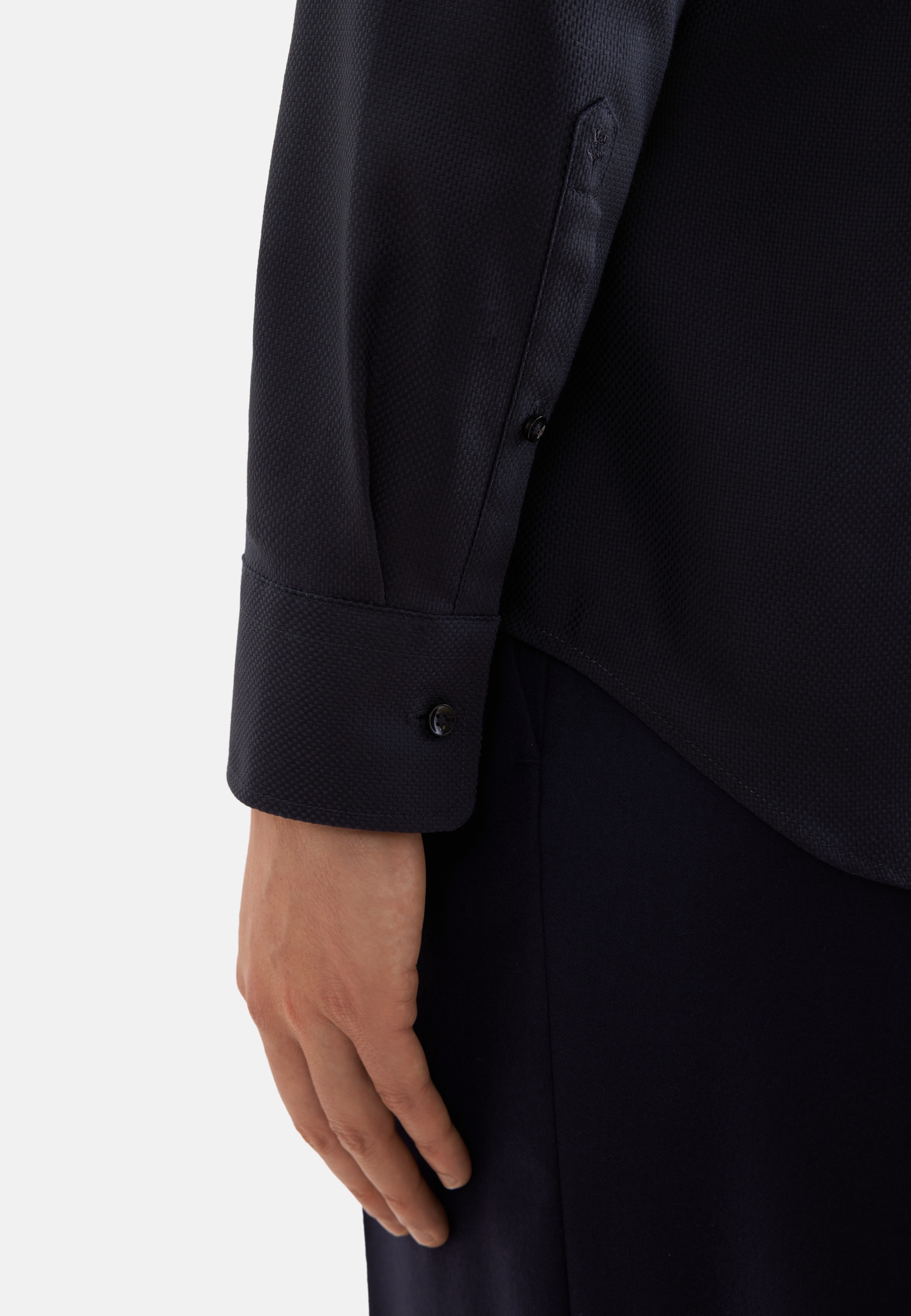 seidensticker Businesshemd »Schwarze Rose« Slim 1/1 Kentkragen Struktur
