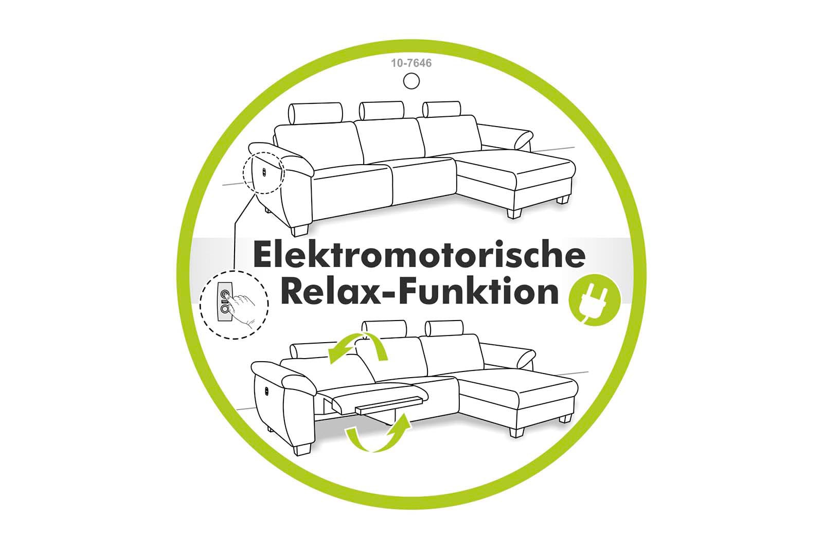 Jockenhöfer Gruppe Ecksofa »Monaco L-Form mit elektromotorischer Relaxfunktion und«, induktiver Lademöglichkeit + USB-A Ladeport, verstellbare Kopfstützen