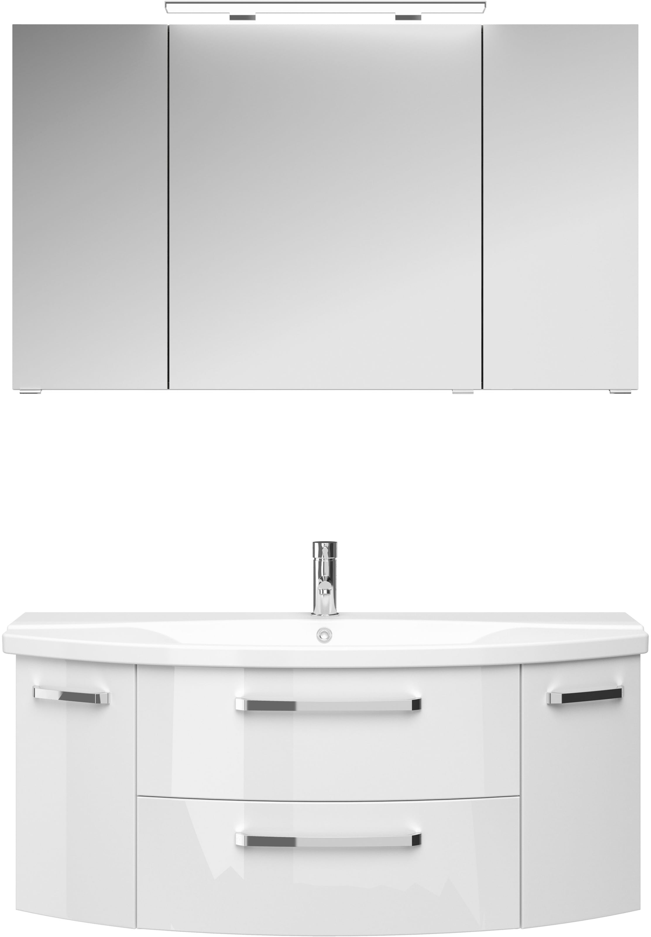 Saphir Badmöbel-Set "Serie 4010 2-teilig Keramik-Waschtisch mit LED-Spiegel günstig online kaufen