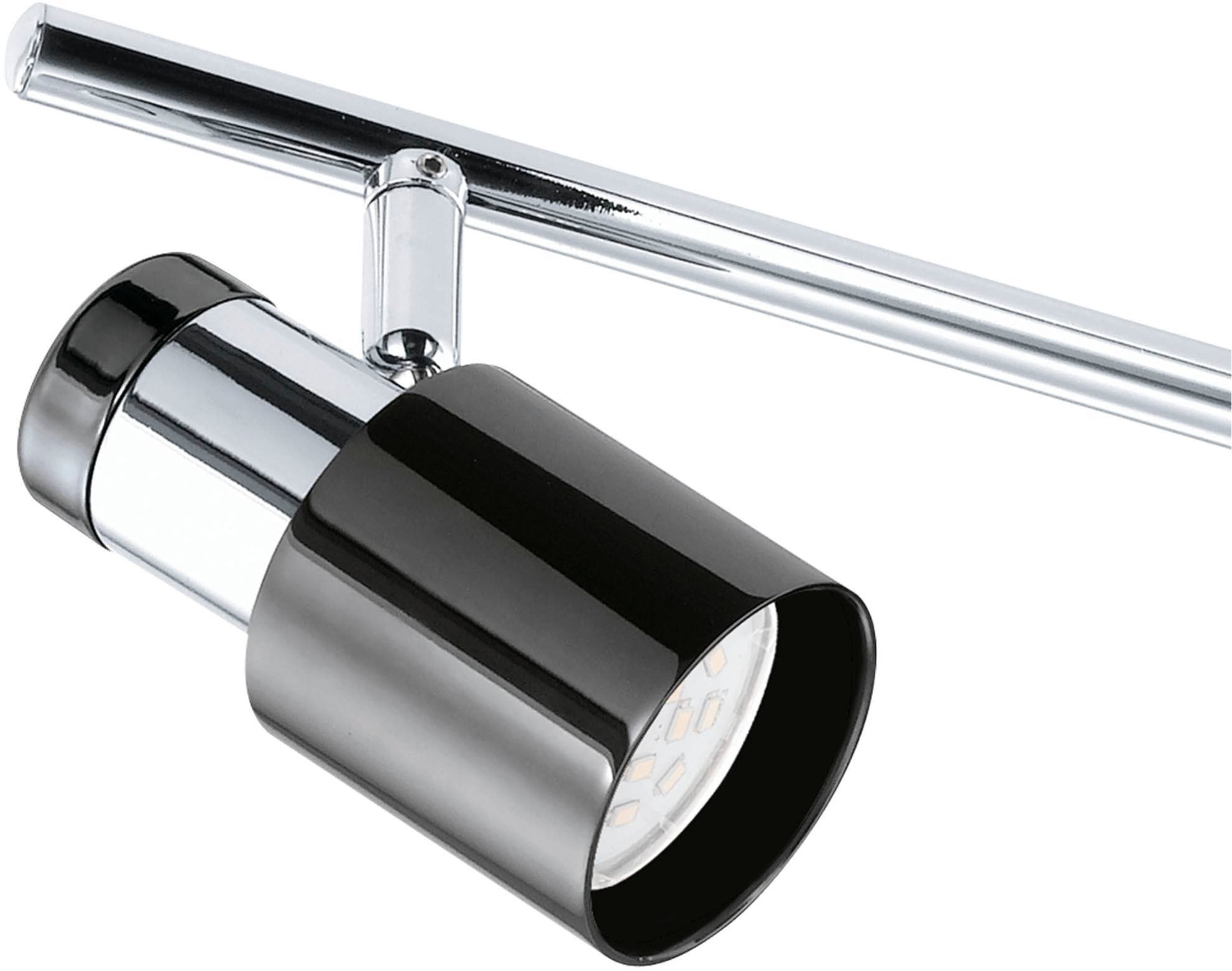 EGLO Deckenleuchte »Davida 1 Deckenlampe, Deckenspot aus Metall, Wohnzimmerlampe, GU10« GU10 1 Stk. Spot - L58 x B7 cm - nickel-nero - 3X4,6W inkl.