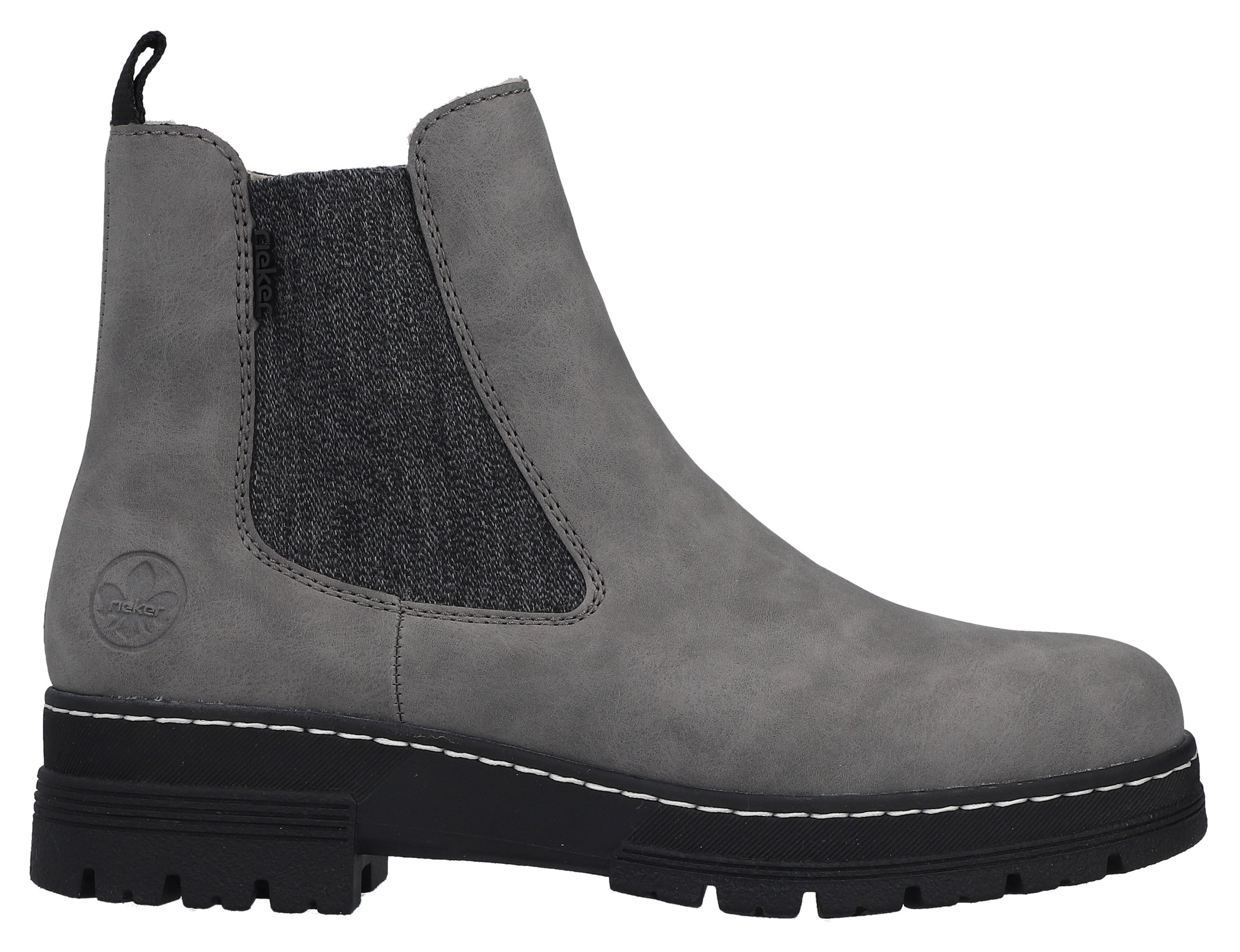 Rieker Chelseaboots, Winterstiefelette, Winterboots, Blockabsatz, mit Stretcheinsatz