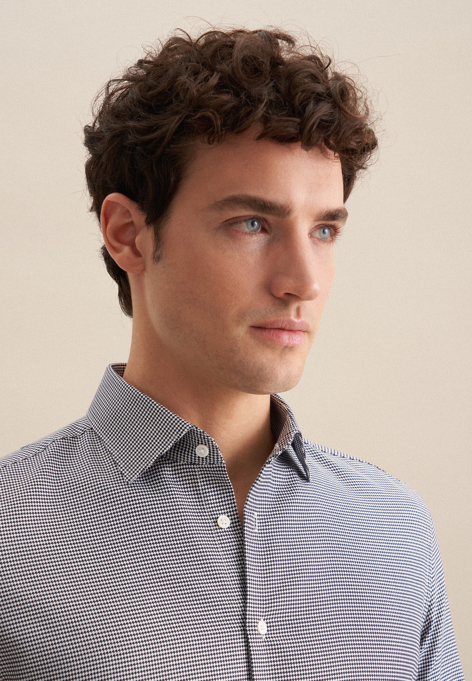 Thumbnail - seidensticker Businesshemd "Slim" Slim 1/1 Kentkragen Pepita