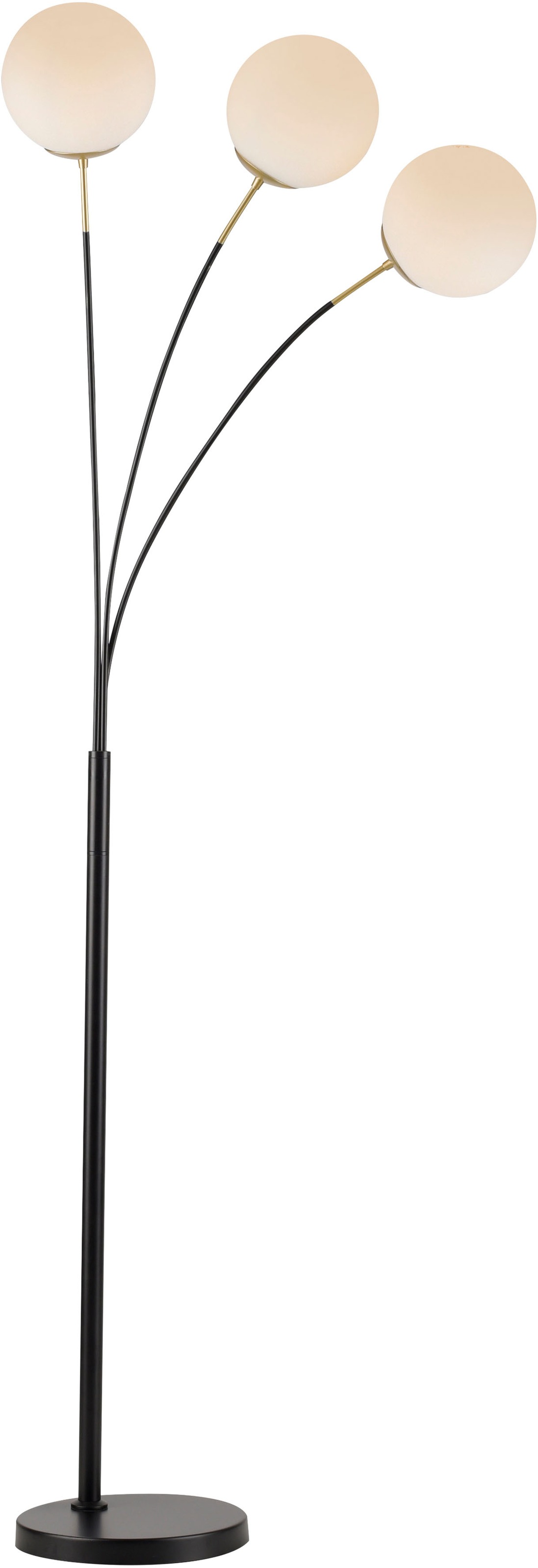 Stehlampe "Elorea", 3, Ø 16cm H: 160cm, 1 Stk.schwarz, messing, LEGER HOME BY LENA GERCKE, Wohnzimmer, Leuchten