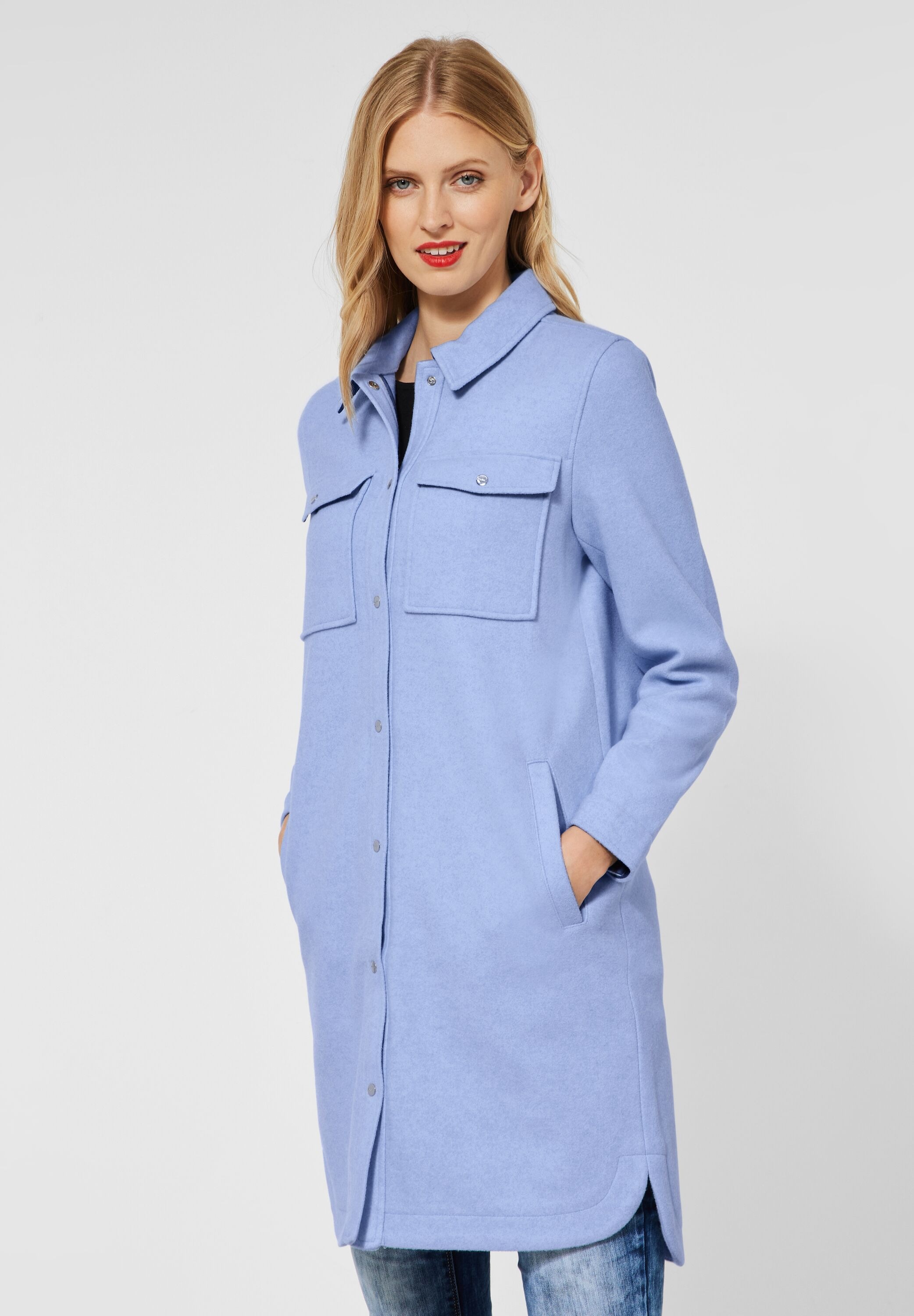STREET ONE Langjacke ohne Kapuze mit Knopfleiste