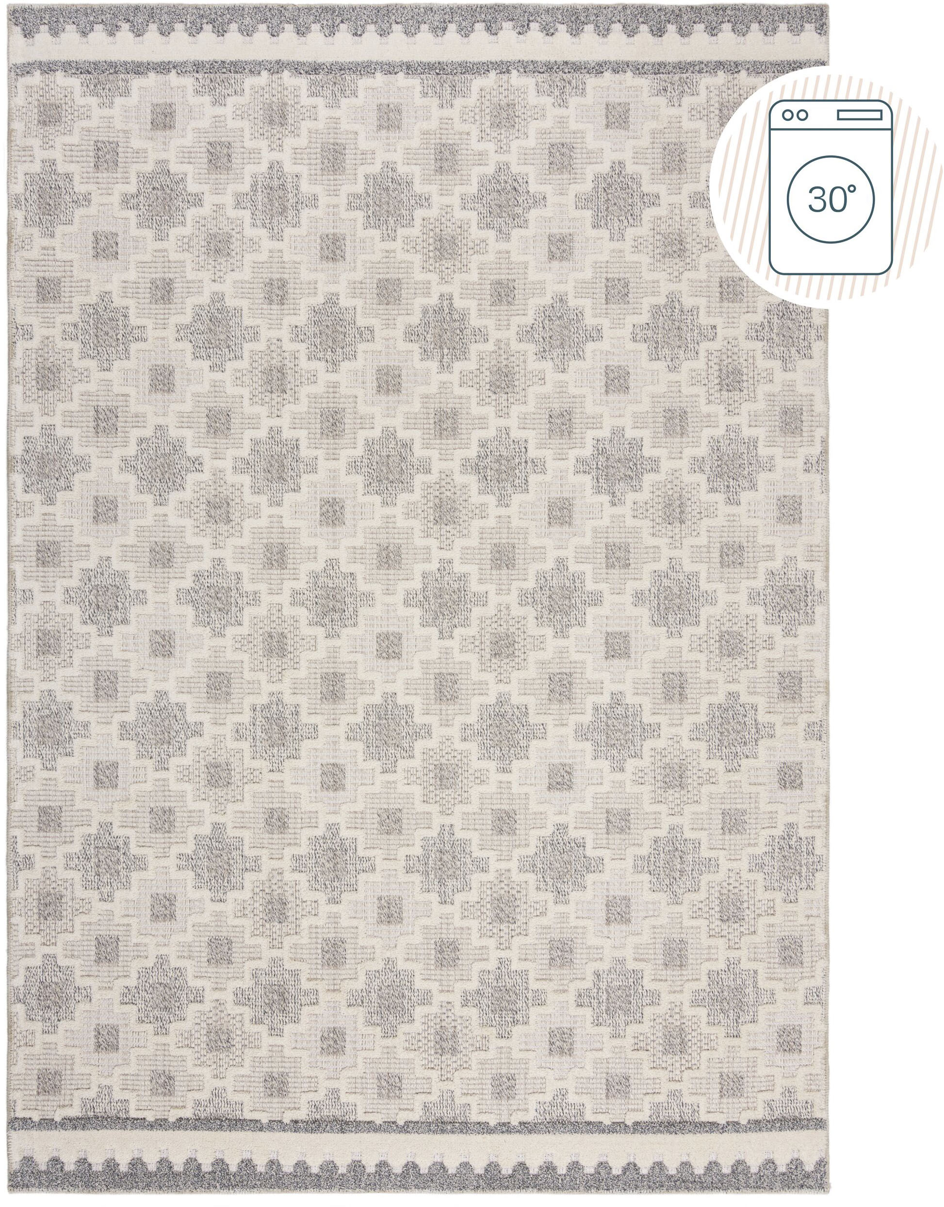 FLAIR RUGS Teppich "Graysen" rechteckig 4 mm Höhe Waschbarer Geometrischer Teppich
