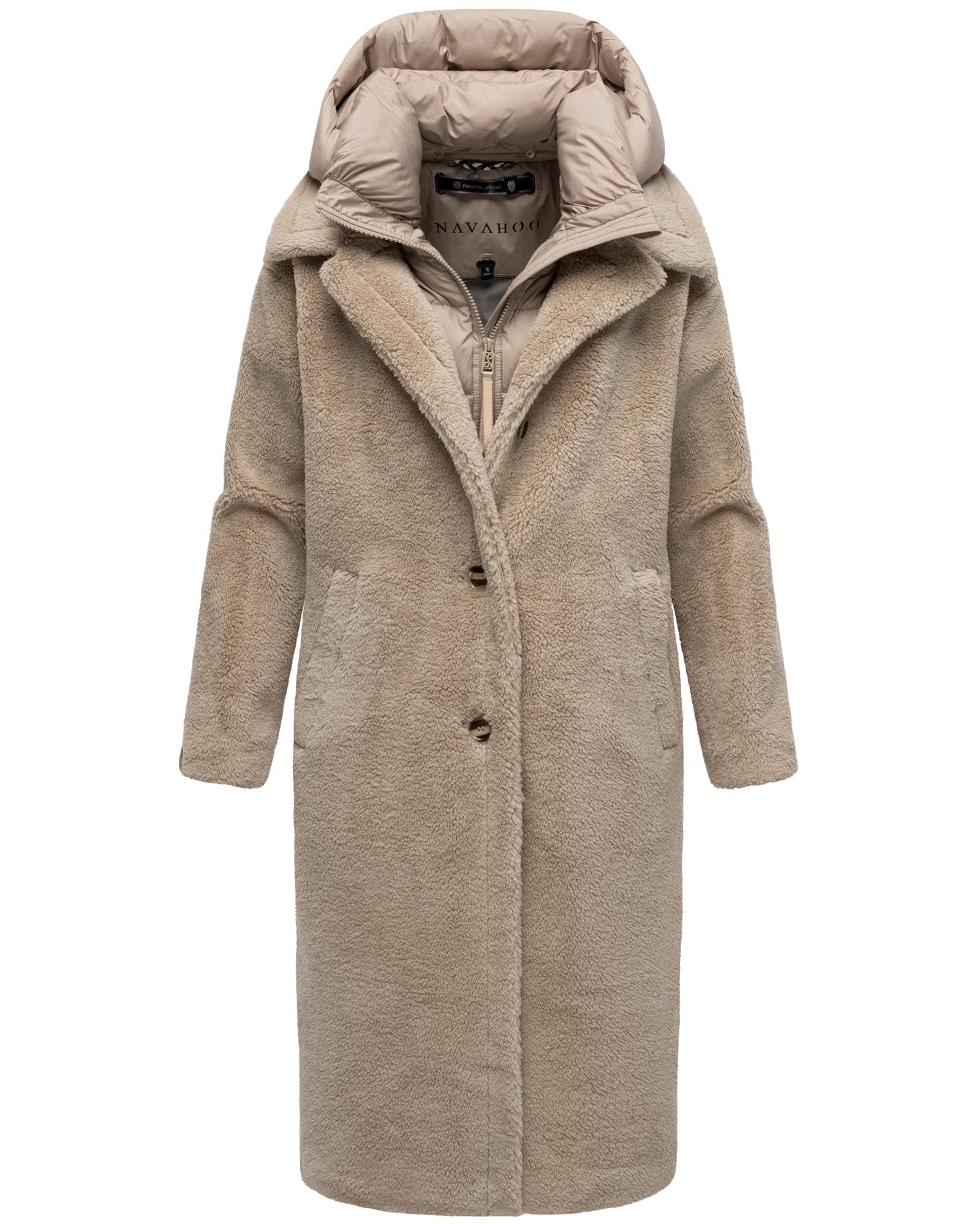 Navahoo Wintermantel »Teddyzauber 14«, Plüschmantel aus Teddyfleece mit abnehbmarem Krageneinsatz