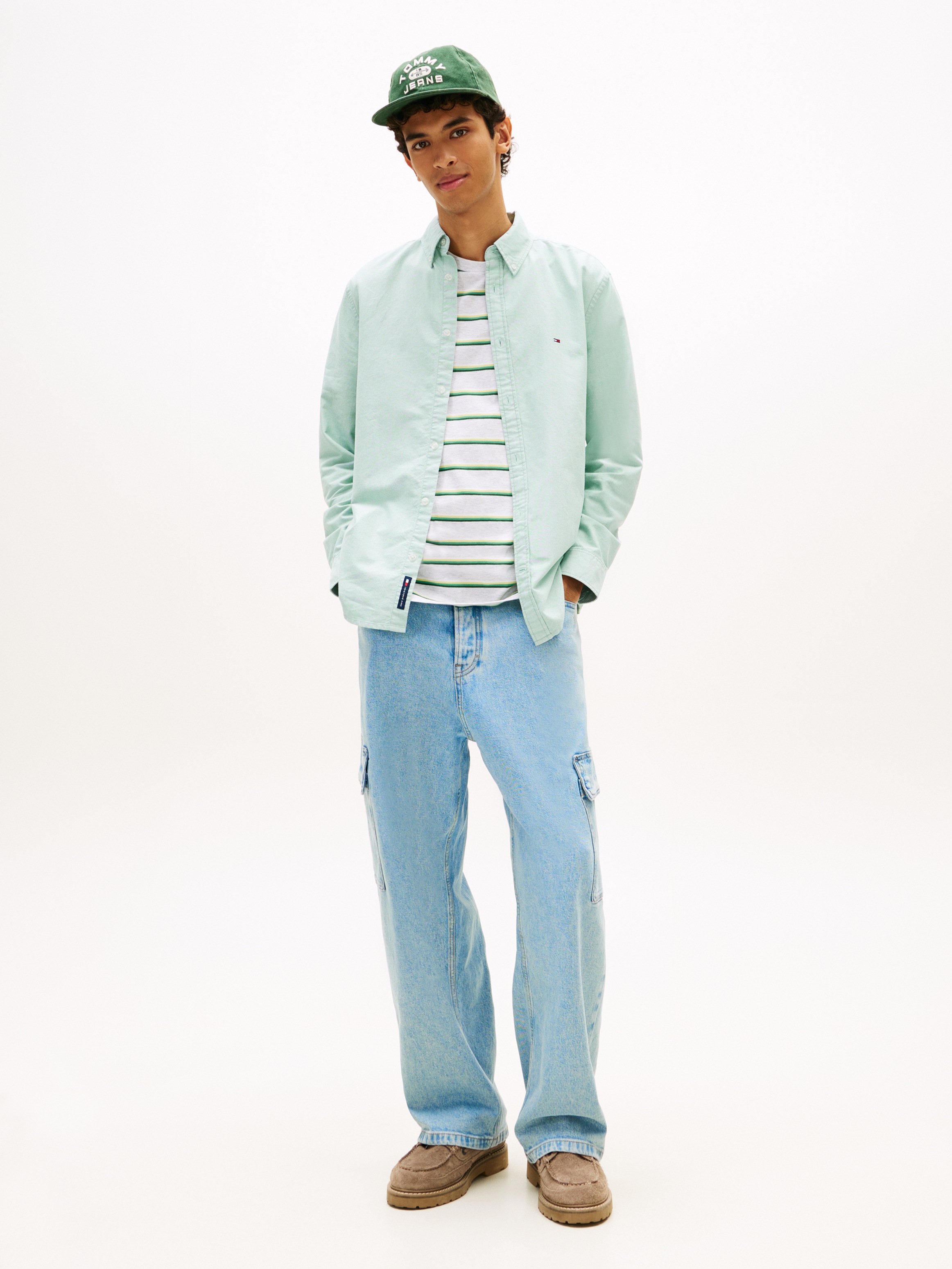 Thumbnail - Tommy Jeans Langarmhemd "TJM REGULAR OXFORD" Mit Rundhalsausschnitt, Button-down-Kragen