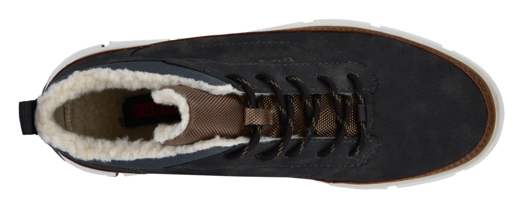 bugatti Sneaker, High Top Sneaker, Schnürboots mit modischer Profilsohle, Warmfutter