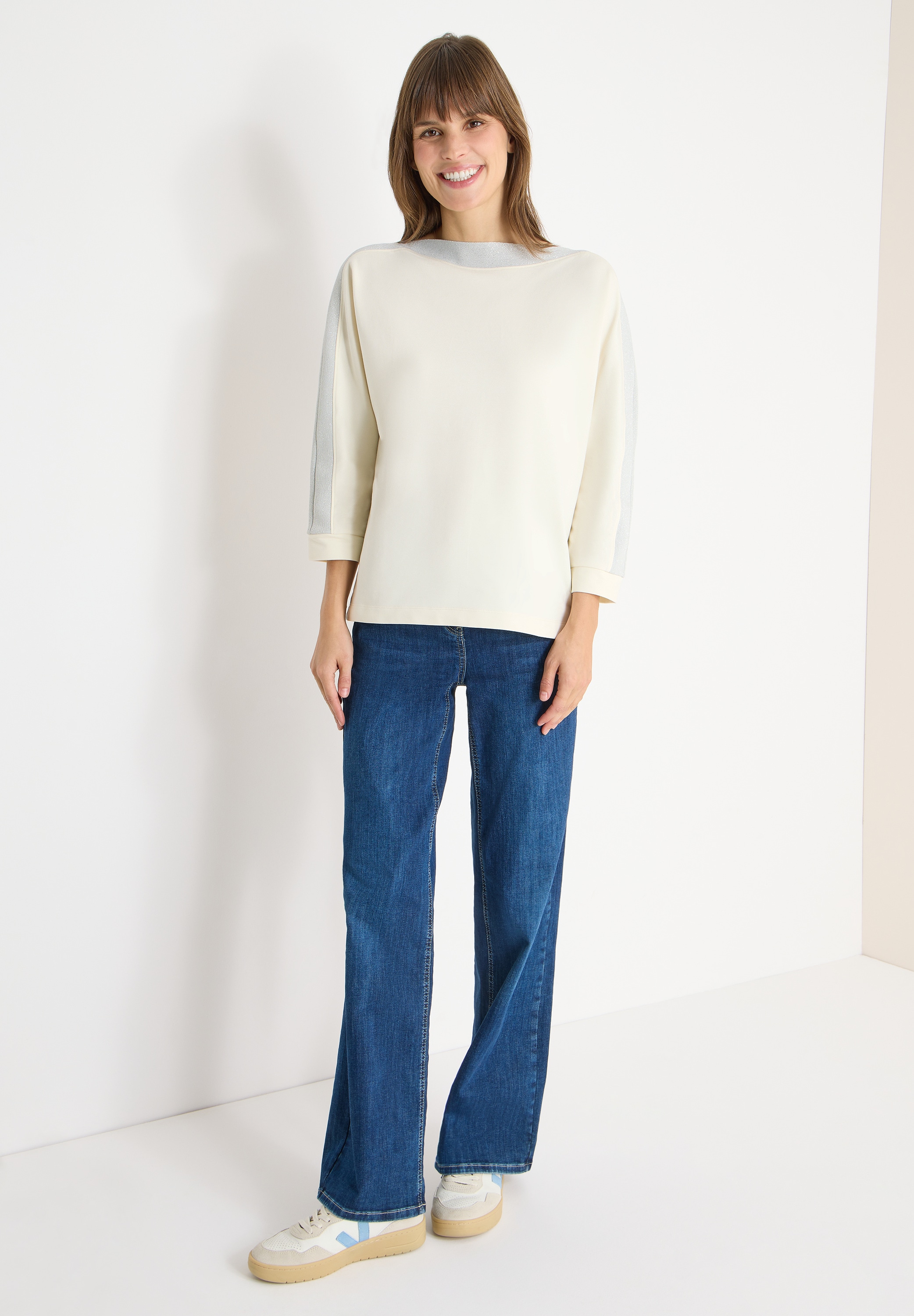 Cecil 3/4-Arm-Shirt mit U-Boot-Ausschnitt