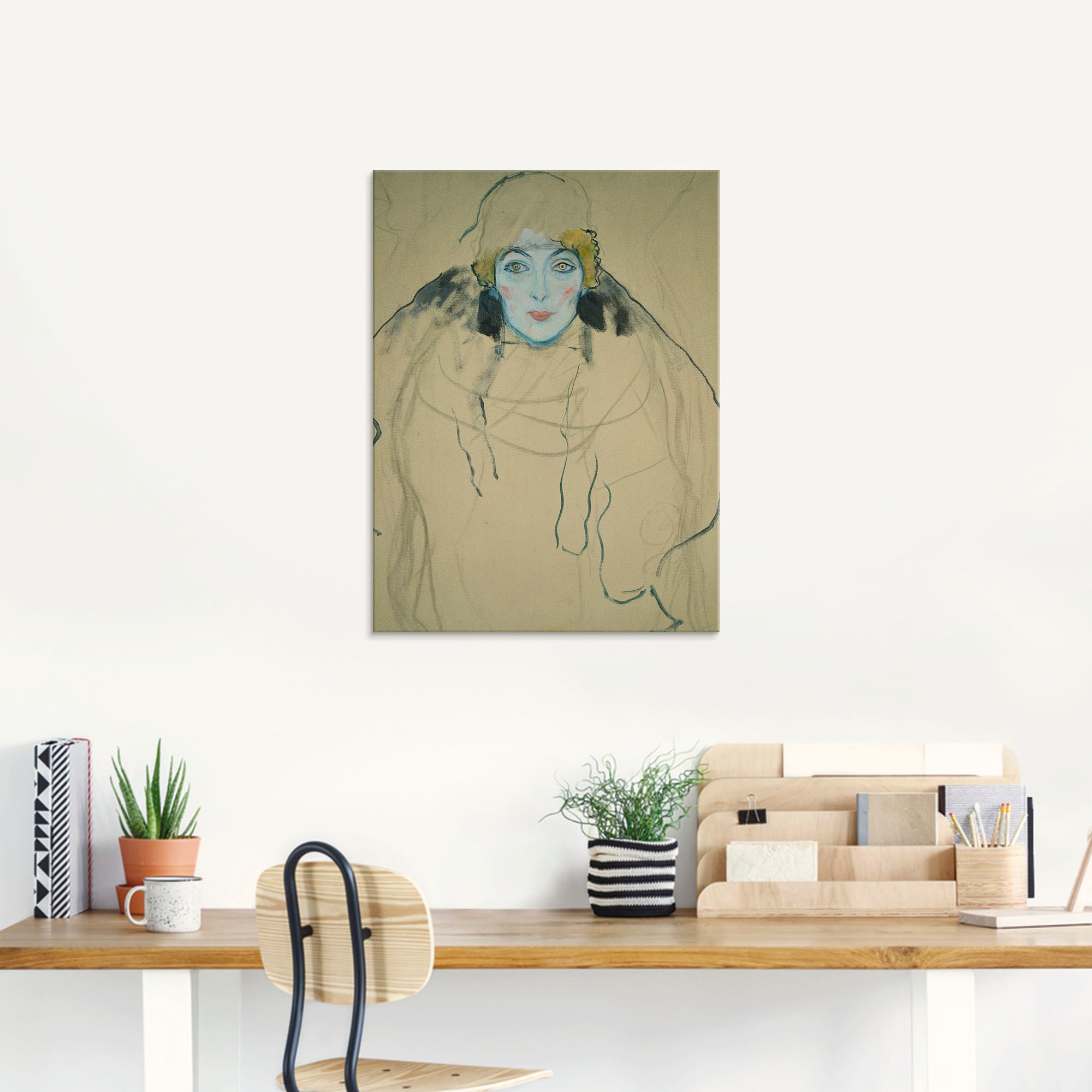 Artland Glasbild »Frauenkopf. 1918«, Frau, (1 St.), in verschiedenen Größen