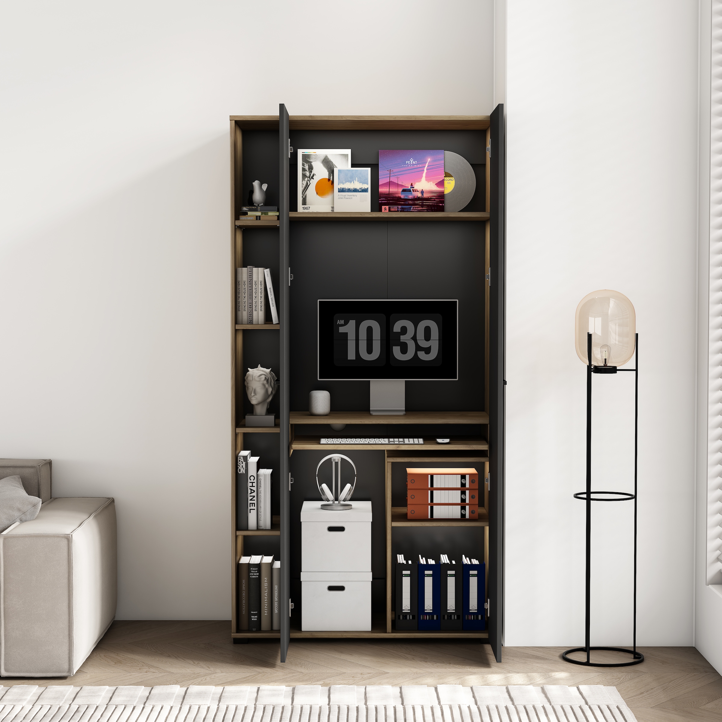 OTTO home Computerschrank »Moid« Set,  für Arbeitszimmer, mit zwei Türen, mit Tastaturauszug