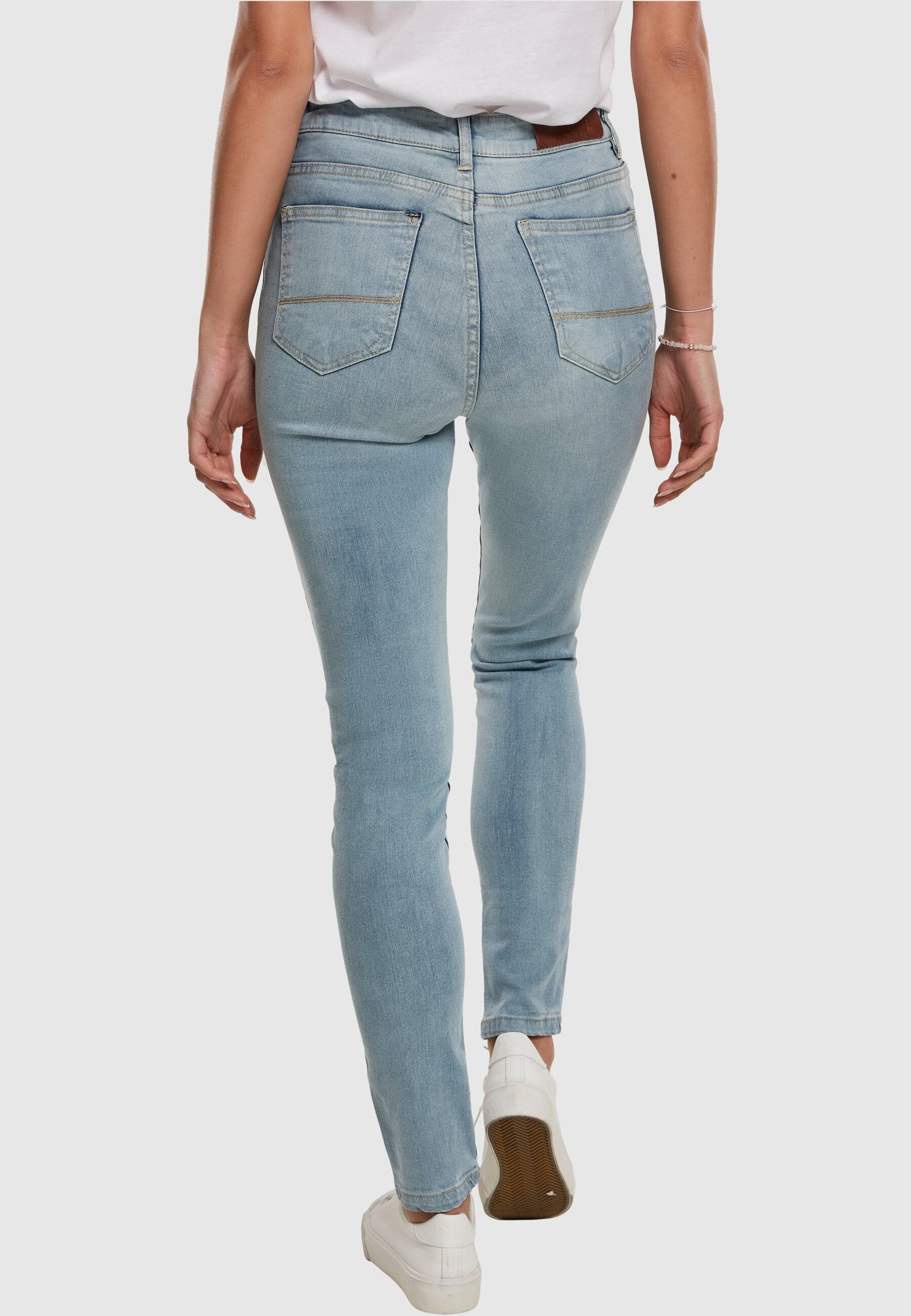 URBAN CLASSICS Bequeme Jeans »Urban Classics Damen Ladies High Waist Slim Jeans«, (1 tlg.)