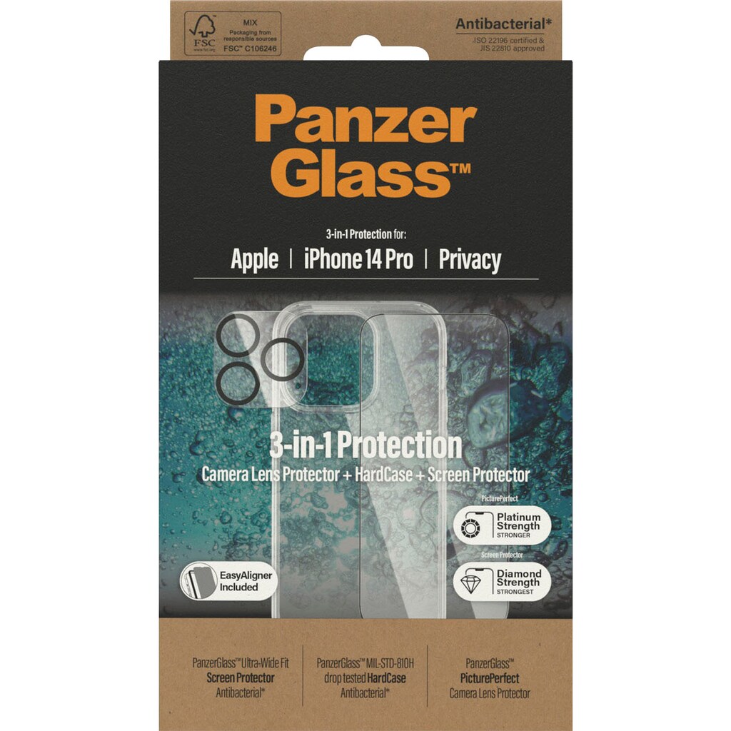 PanzerGlass Displayschutzglas »Set: Privacy Glass+Case - iPhone 14 6,1 Pro«