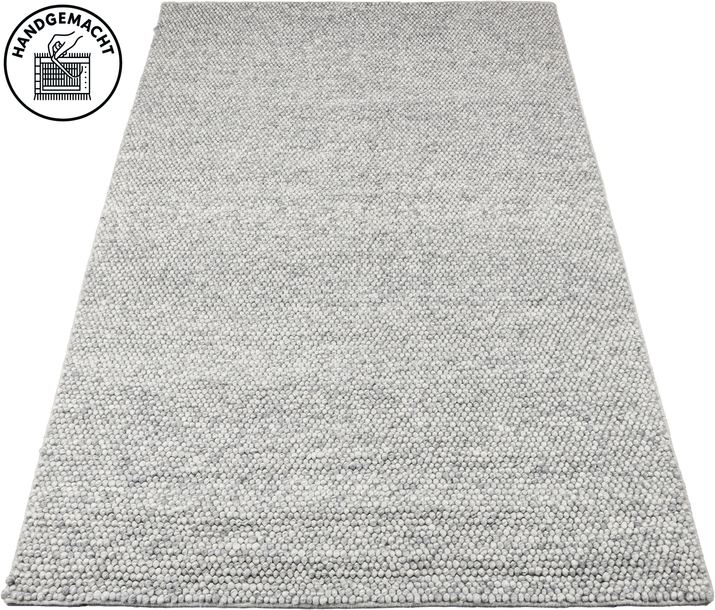 OTTO home Wollteppich "Wolly, Wolle" rechteckig 14 mm Höhe handgewebt, Handweb Teppiche, Skandi, Wohnzimmer, Schlafzimmer