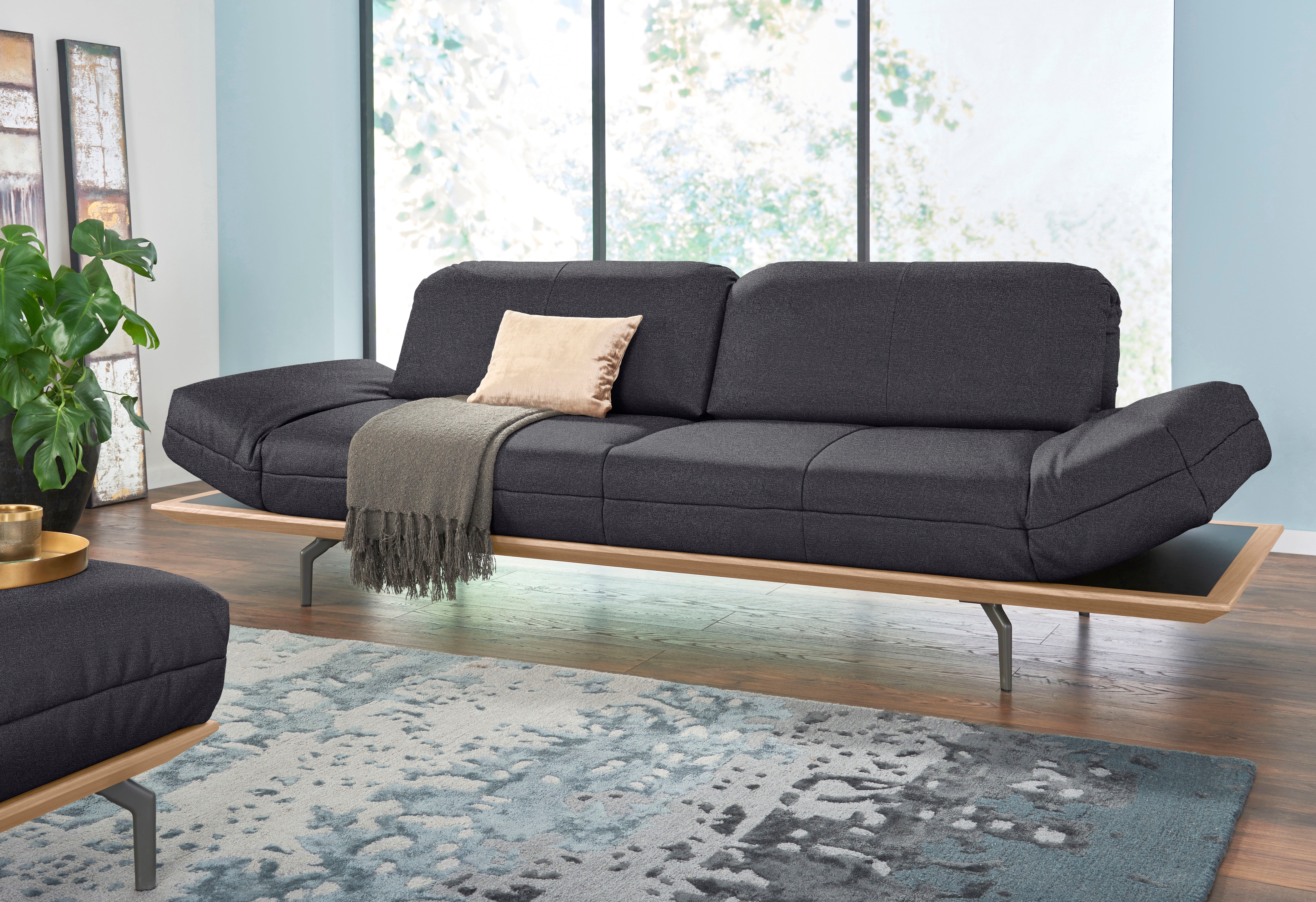 Creation BY ROLF BENZ 3-Sitzer "CR.420, Designsofa, Loungesofa" in 2 Qualitäten, Holzrahmen in Eiche Natur oder Nußbaum, Breite 232 cm