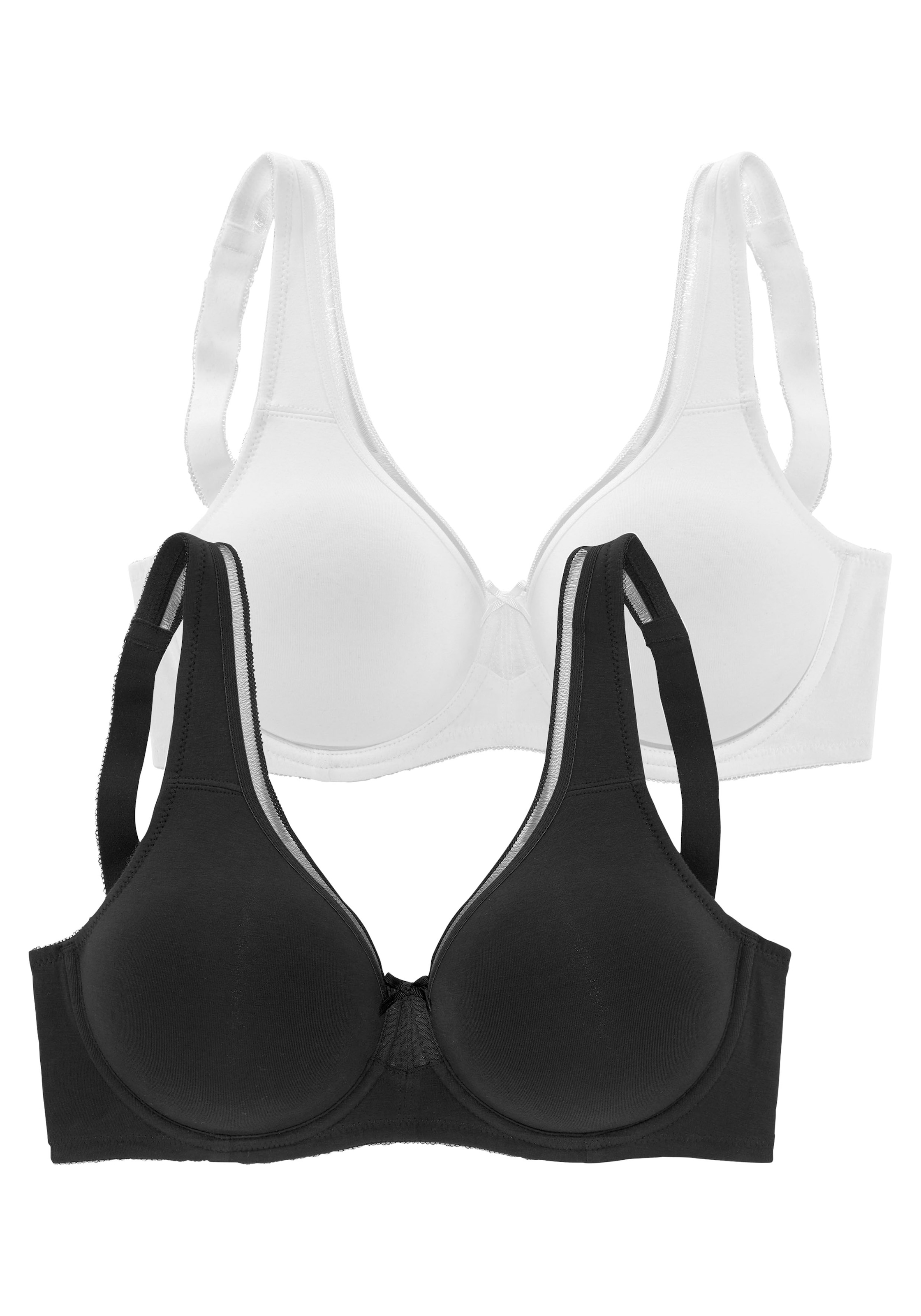 petite fleur Minimizer-BH, (Packung, 2 Stück), aus Baumwolle mit nahtlosen ungefütterten Cups, Basic Dessous