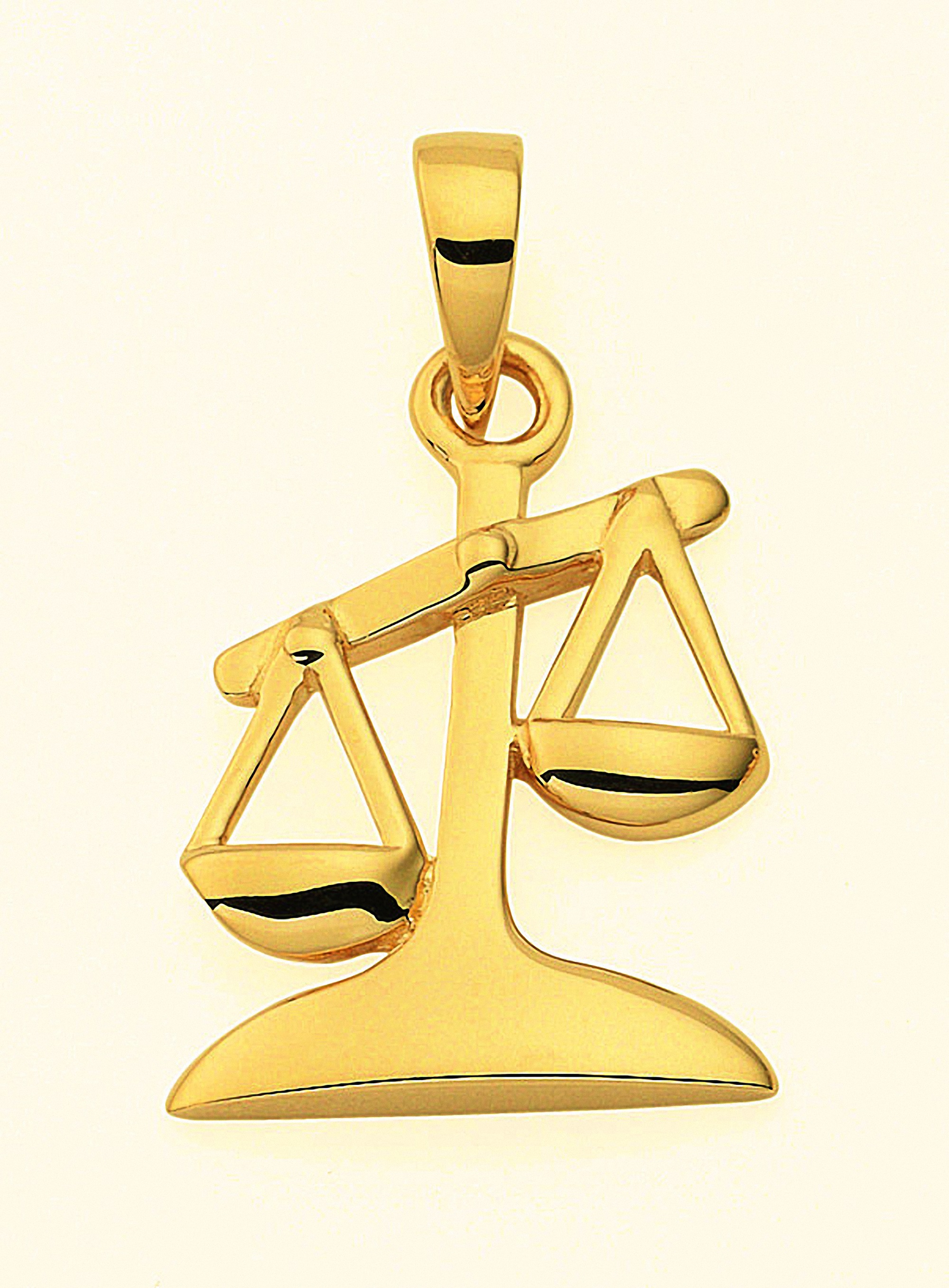 ADELIA ́S Damen Kettenanhänger "Damen & Herren 585 Gold Sternzeichen Anhänger Waage", Damen, Waage, Gelbgold 585 Gold, gold, Gelbgold 585, Gold,