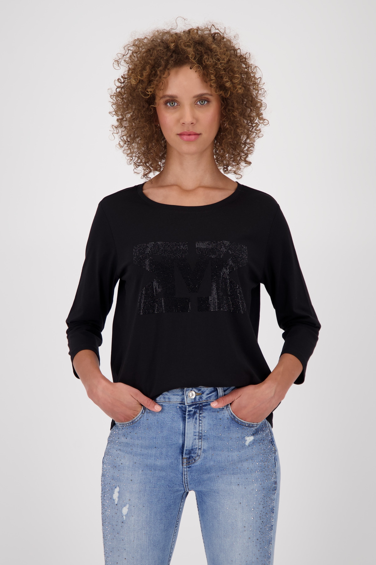 Monari Langarmshirt "Shirt Basic Schmuck", Mit Schmuckdetails günstig online kaufen