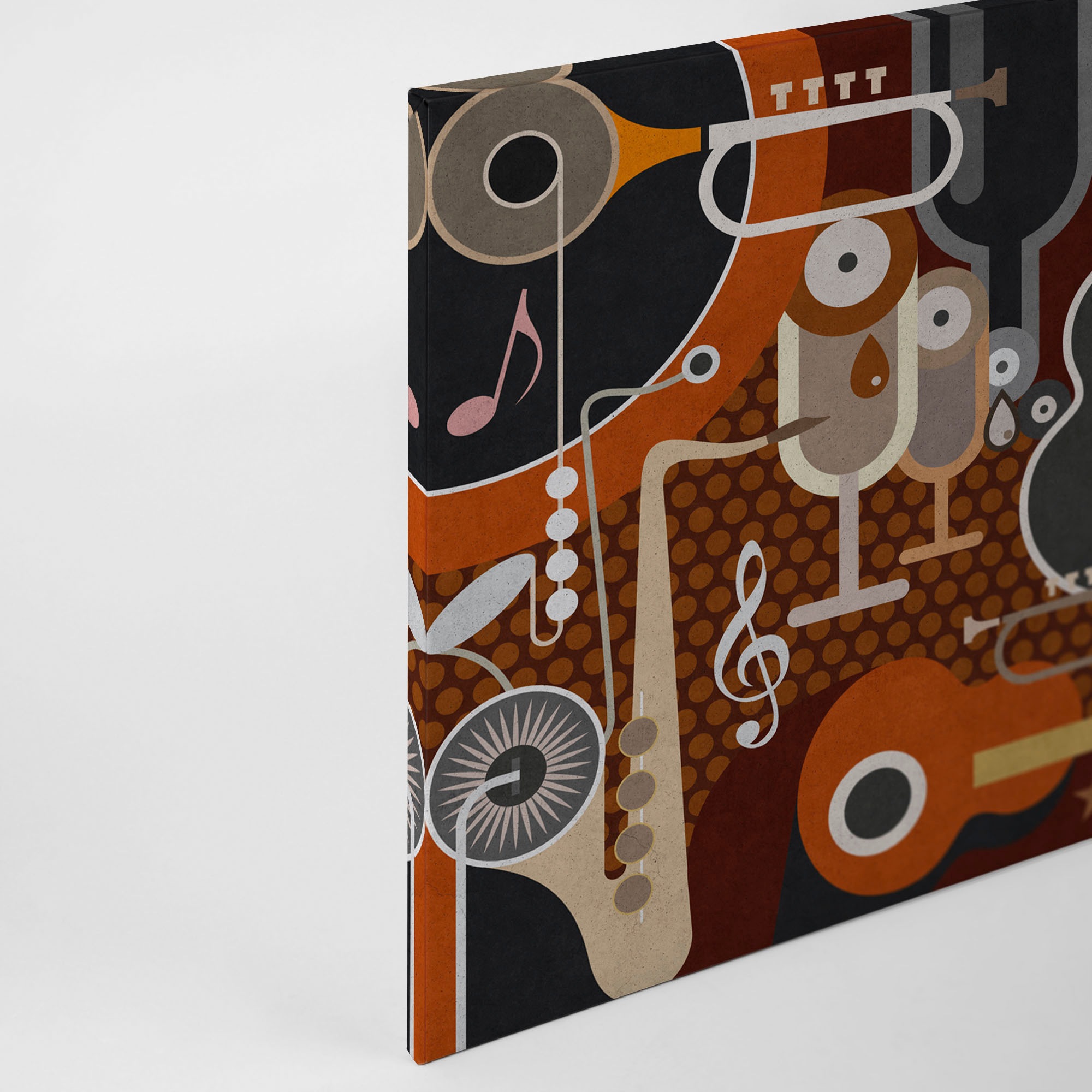 A.S. Création Leinwandbild »wall of sound«, Kunst-Abstrakt-Kinder, (1 St.), Keilrahmen Bild Musik Abstrakt Bunt Leinwand-Bild Wohnzimmer modern