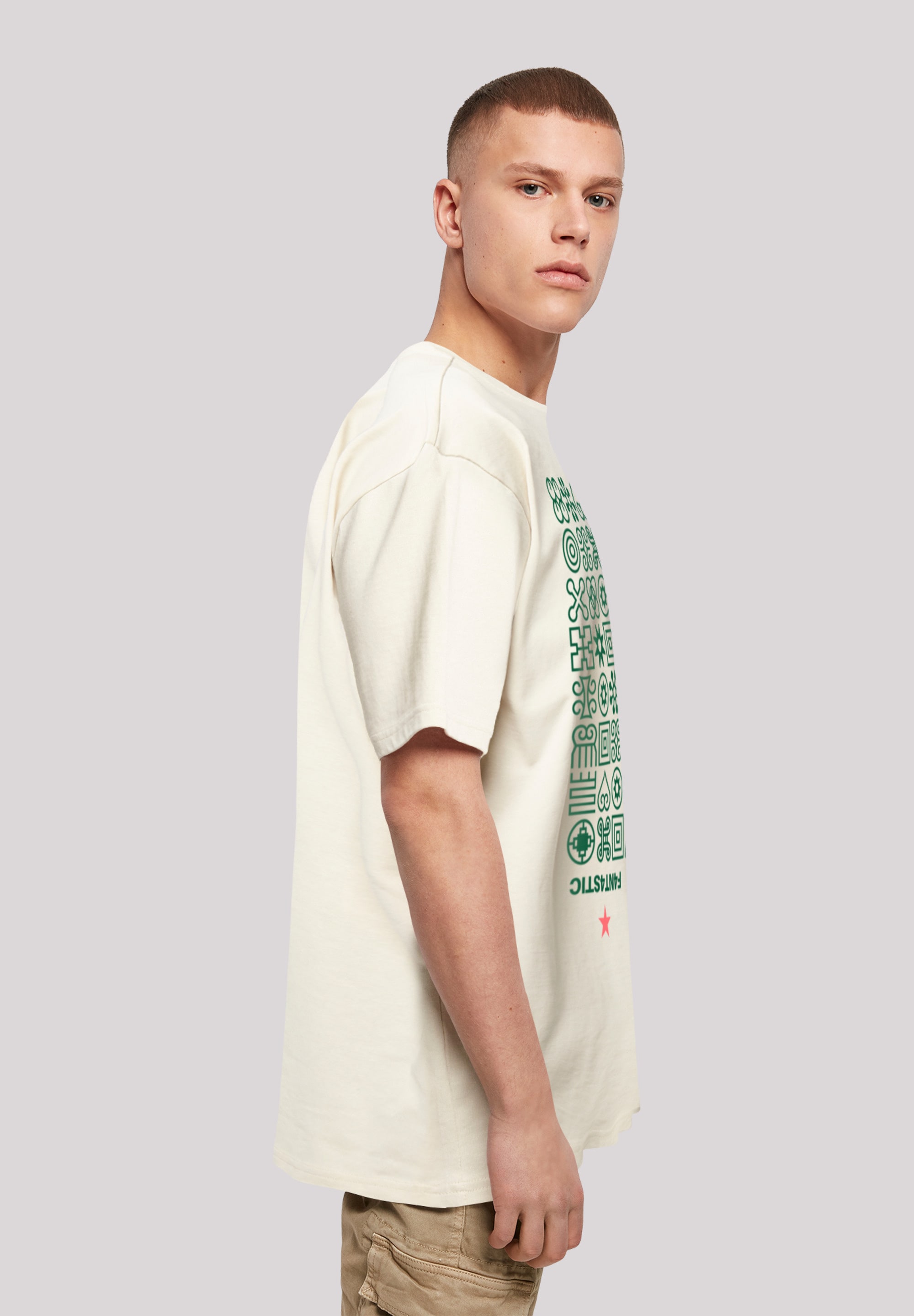 F4NT4STIC T-Shirt »Muster Grün Symbole«, Print