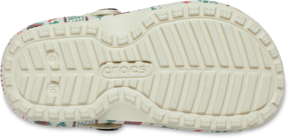 Thumbnail - Crocs Clog "Classic Lined Isle Clog T" Weihnachtsschuh, Hausschuh mit buntem Festive Print